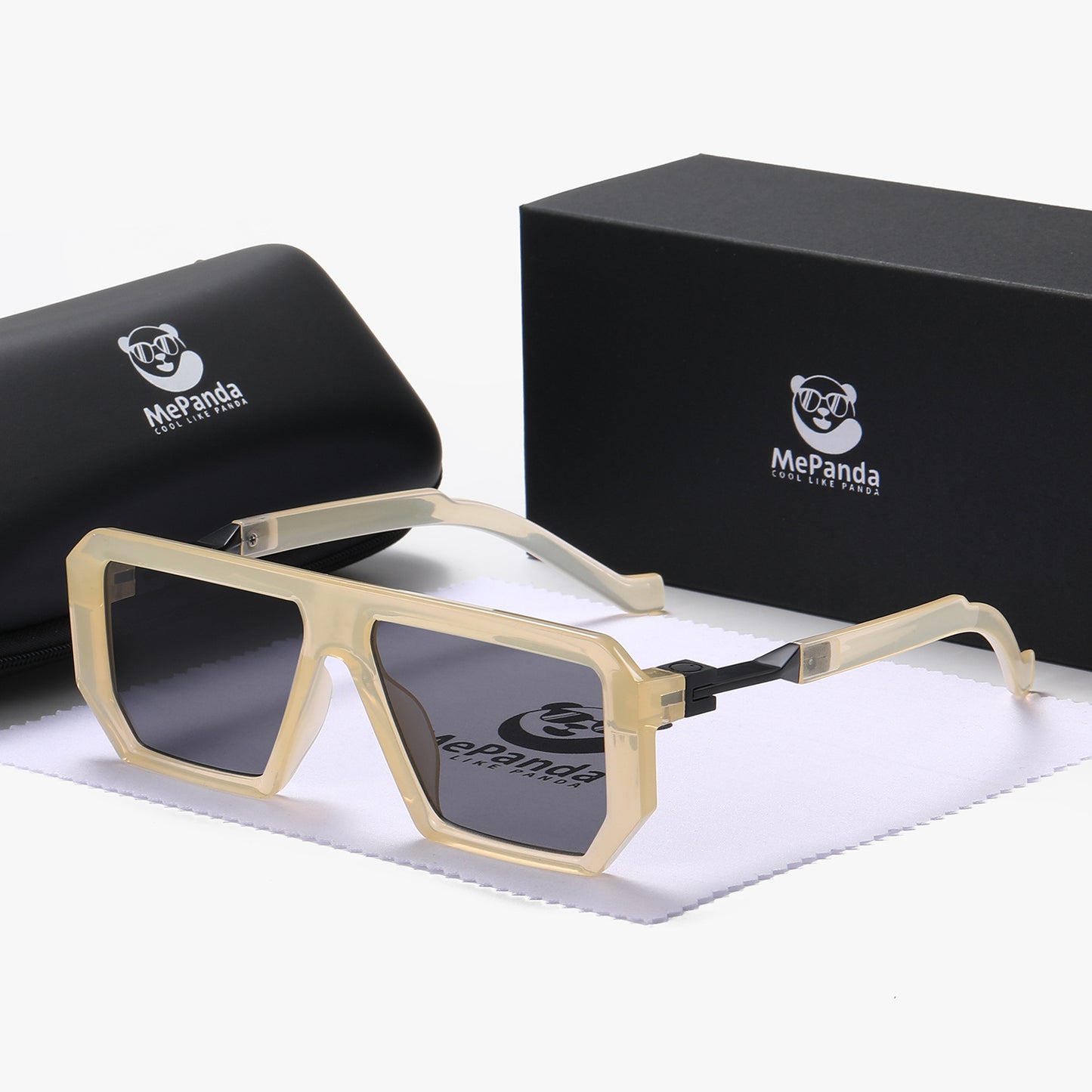 MePanda Unisex Square Frame Fashion Glasses - Lightweight Black & Golden Accents,, Includes Case & Microfiber Cloth for & Daily Casual Wear, Stylish Eyewear, Highquality Lenses, Trendy Eyewear, Everyday Use