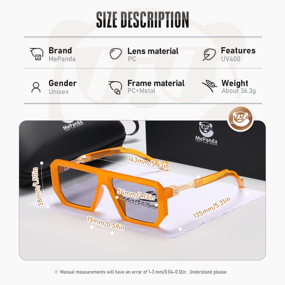 MePanda Unisex Square Frame Fashion Glasses - Lightweight Black & Golden Accents,, Includes Case & Microfiber Cloth for & Daily Casual Wear, Stylish Eyewear, Highquality Lenses, Trendy Eyewear, Everyday Use