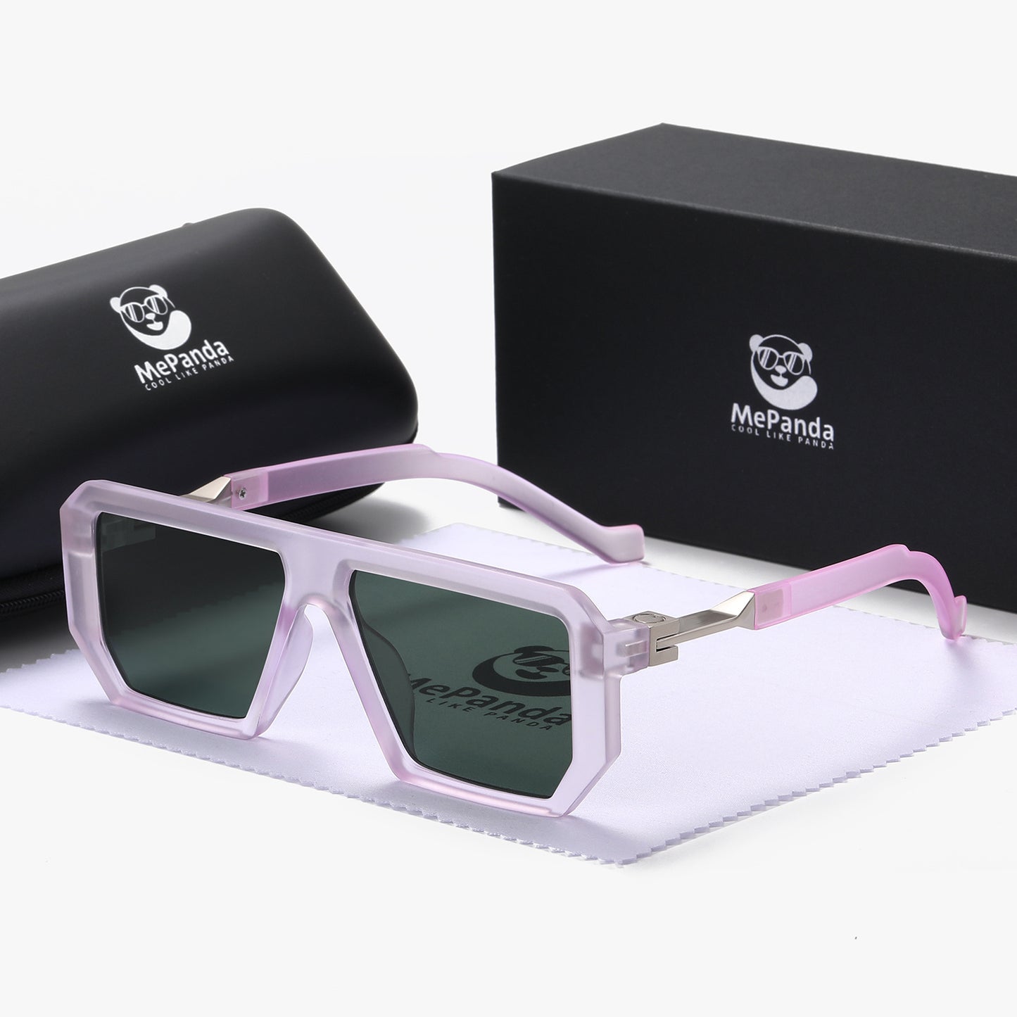 MePanda Unisex Square Frame Fashion Glasses - Lightweight Black & Golden Accents,, Includes Case & Microfiber Cloth for & Daily Casual Wear, Stylish Eyewear, Highquality Lenses, Trendy Eyewear, Everyday Use