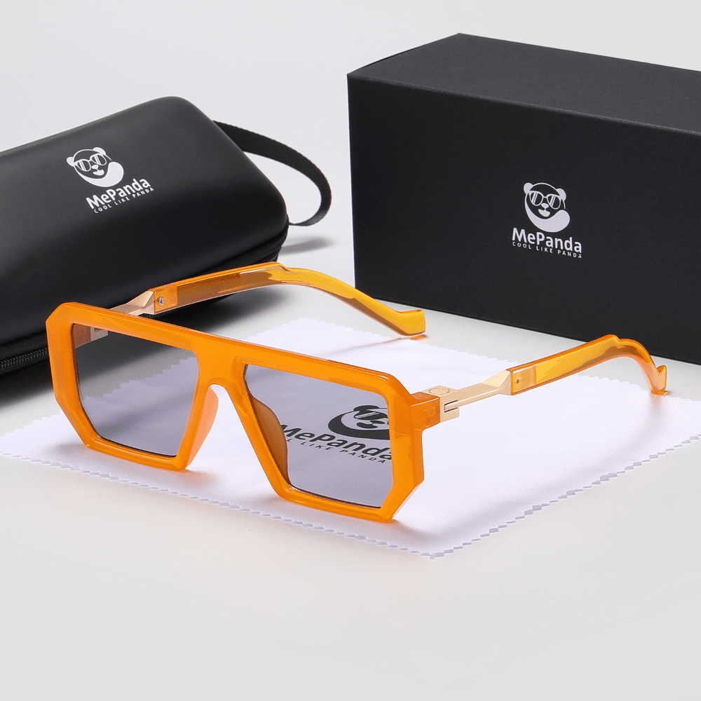 MePanda Unisex Square Frame Fashion Glasses - Lightweight Black & Golden Accents,, Includes Case & Microfiber Cloth for & Daily Casual Wear, Stylish Eyewear, Highquality Lenses, Trendy Eyewear, Everyday Use