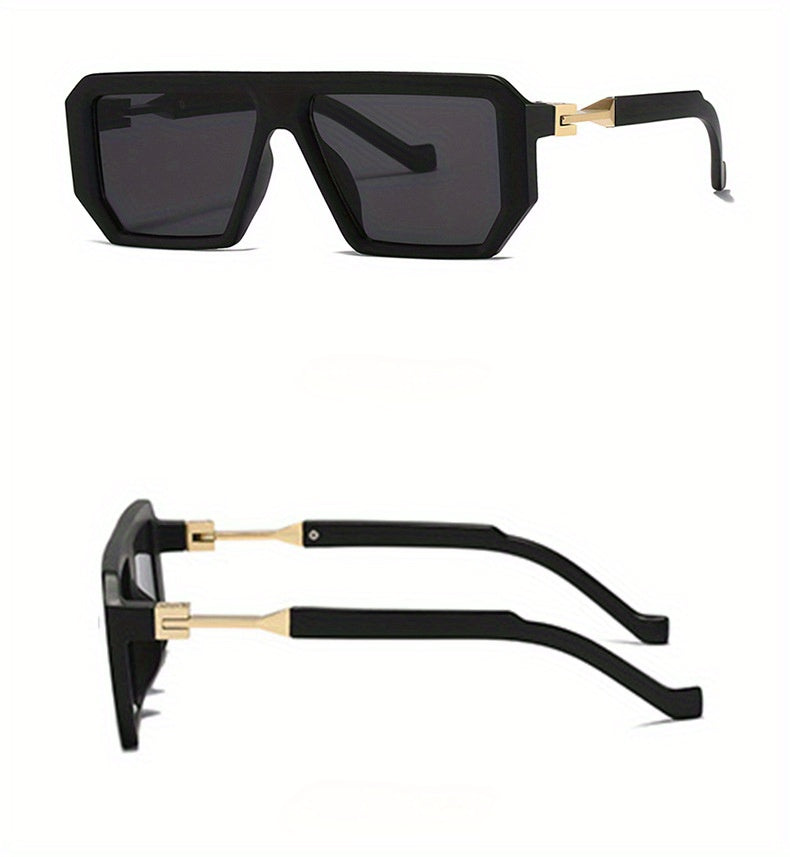 MePanda Unisex Square Frame Fashion Glasses - Lightweight Black & Golden Accents,, Includes Case & Microfiber Cloth for & Daily Casual Wear, Stylish Eyewear, Highquality Lenses, Trendy Eyewear, Everyday Use