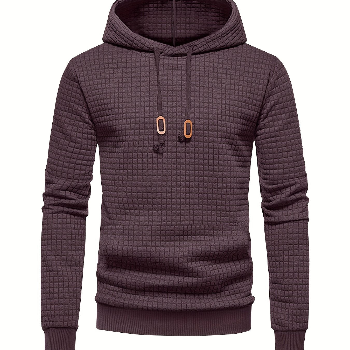Men's Performance Hoodie - Moisture-Wicking, Lightweight, Black Textured Fabric with Copper Zipper Detail | Ideal for Outdoor Activities, Running & Casual Wear | Long Sleeve, Polyester Blend