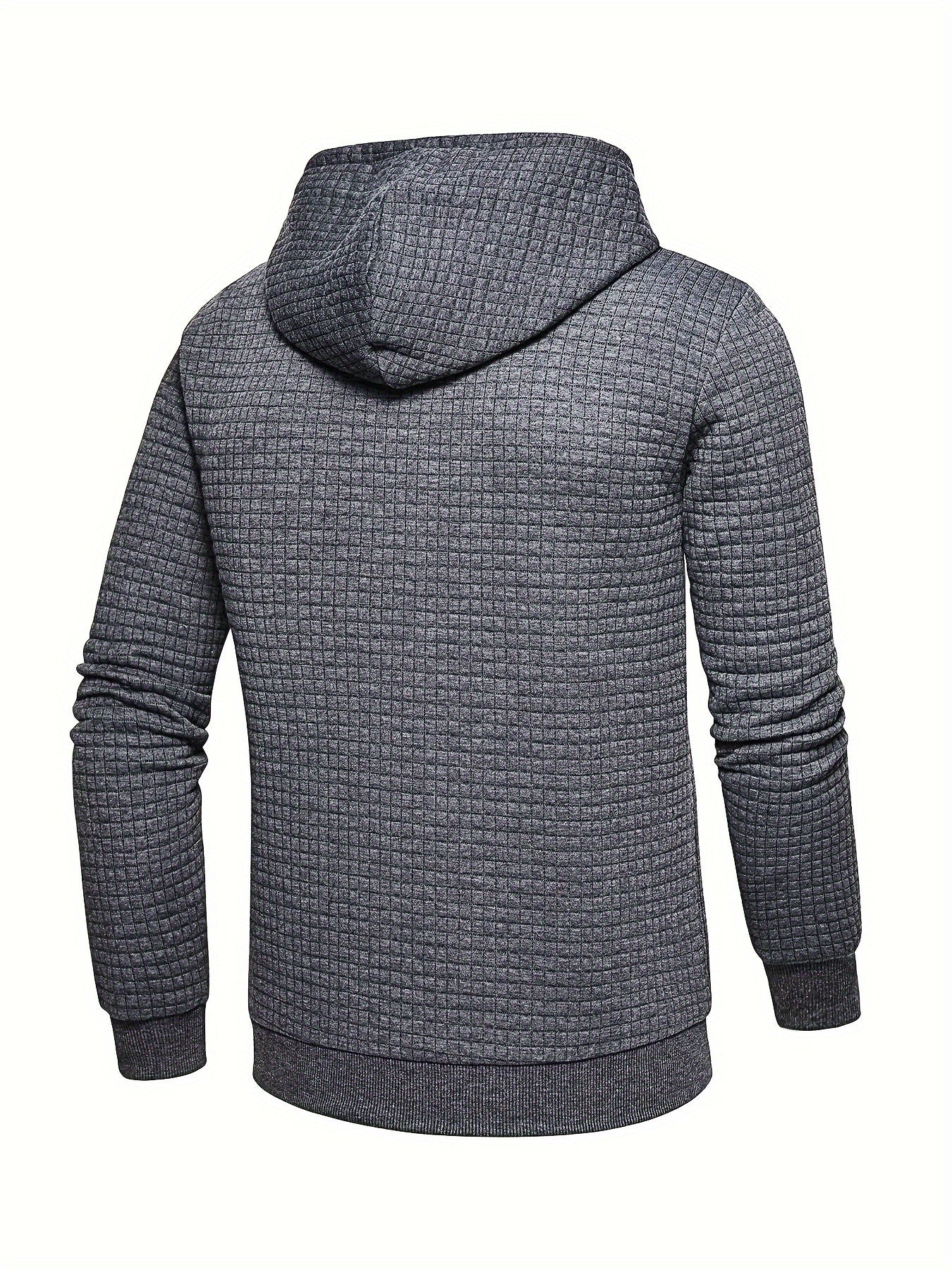 Men's Performance Hoodie - Moisture-Wicking, Lightweight, Black Textured Fabric with Copper Zipper Detail | Ideal for Outdoor Activities, Running & Casual Wear | Long Sleeve, Polyester Blend