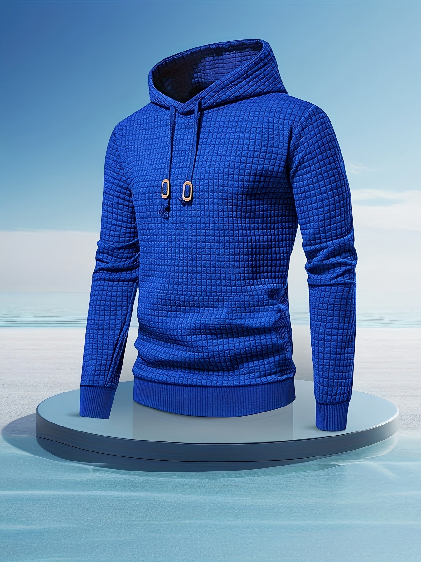 Men's Performance Hoodie - Moisture-Wicking, Lightweight, Black Textured Fabric with Copper Zipper Detail | Ideal for Outdoor Activities, Running & Casual Wear | Long Sleeve, Polyester Blend