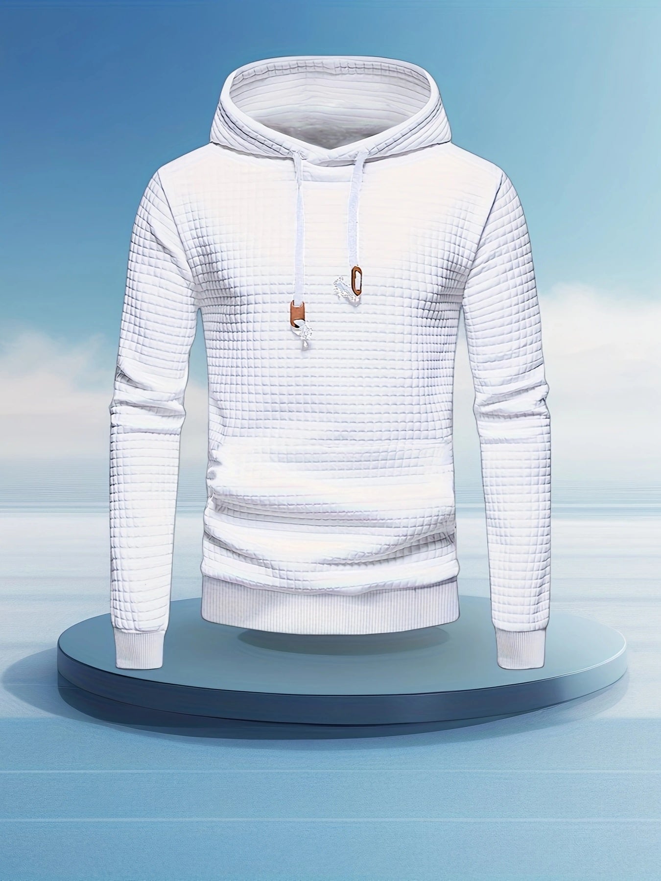Men's Performance Hoodie - Moisture-Wicking, Lightweight, Black Textured Fabric with Copper Zipper Detail | Ideal for Outdoor Activities, Running & Casual Wear | Long Sleeve, Polyester Blend