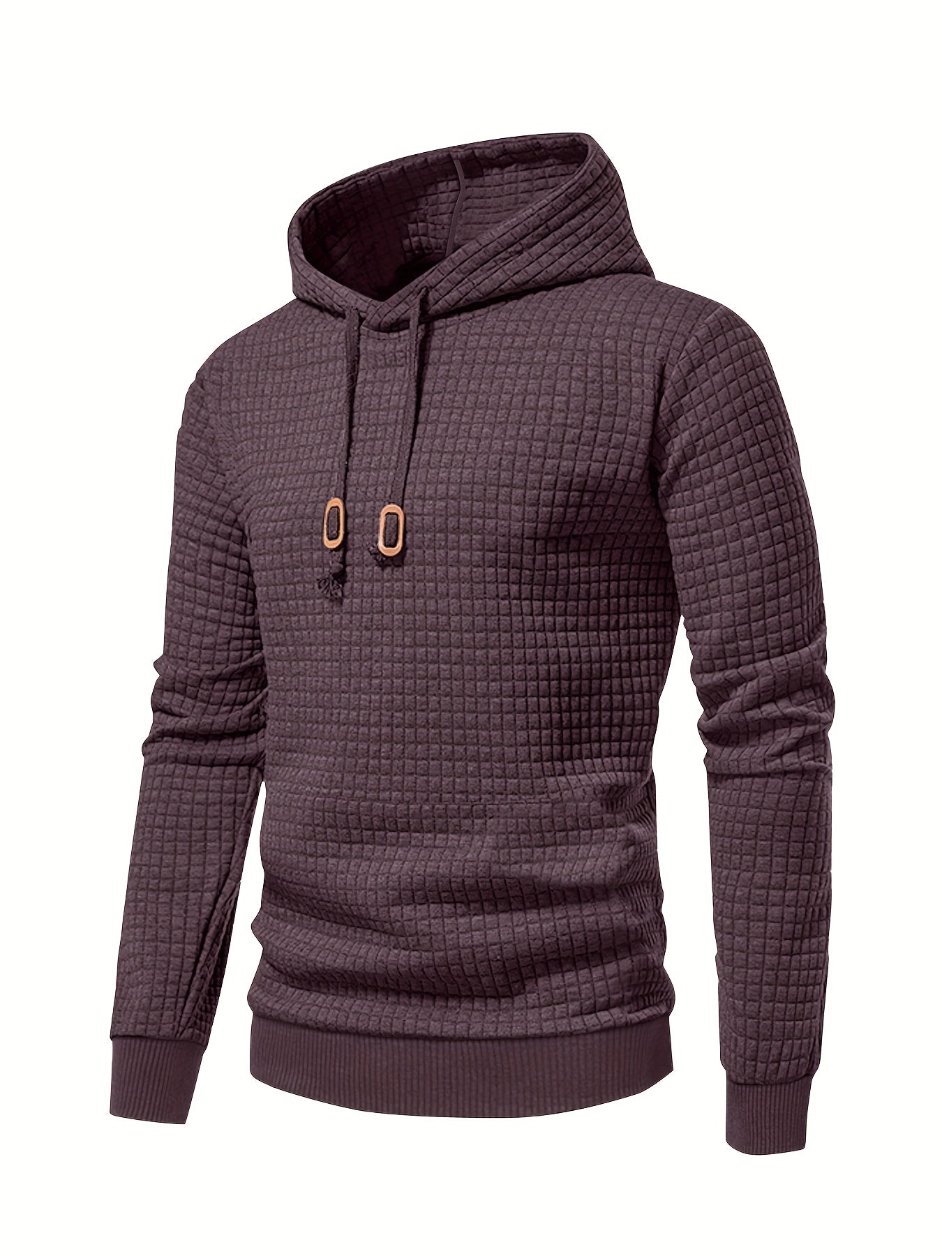 Men's Performance Hoodie - Moisture-Wicking, Lightweight, Black Textured Fabric with Copper Zipper Detail | Ideal for Outdoor Activities, Running & Casual Wear | Long Sleeve, Polyester Blend