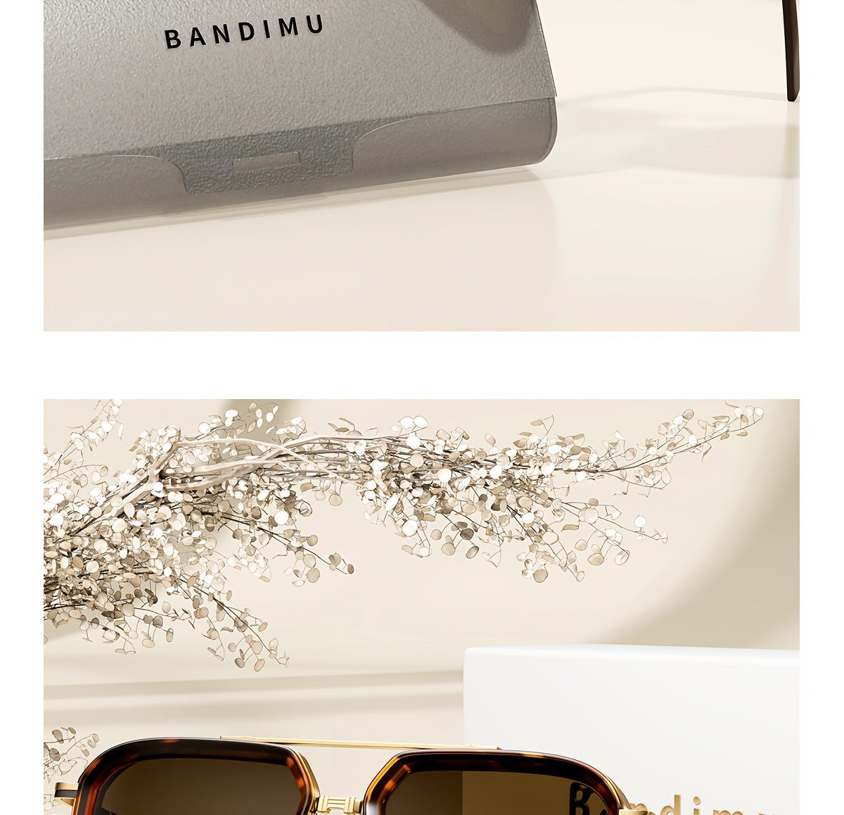 Bandimu Trend Modern Fashion Metal INS Wind Europe And The United States Fashion Casual Glasses Summer Sunscreen Casual Texture Versatile Fashion Street Shooting Glasses for Men And Women, with Eyeglasses Case, Glasses Cloth