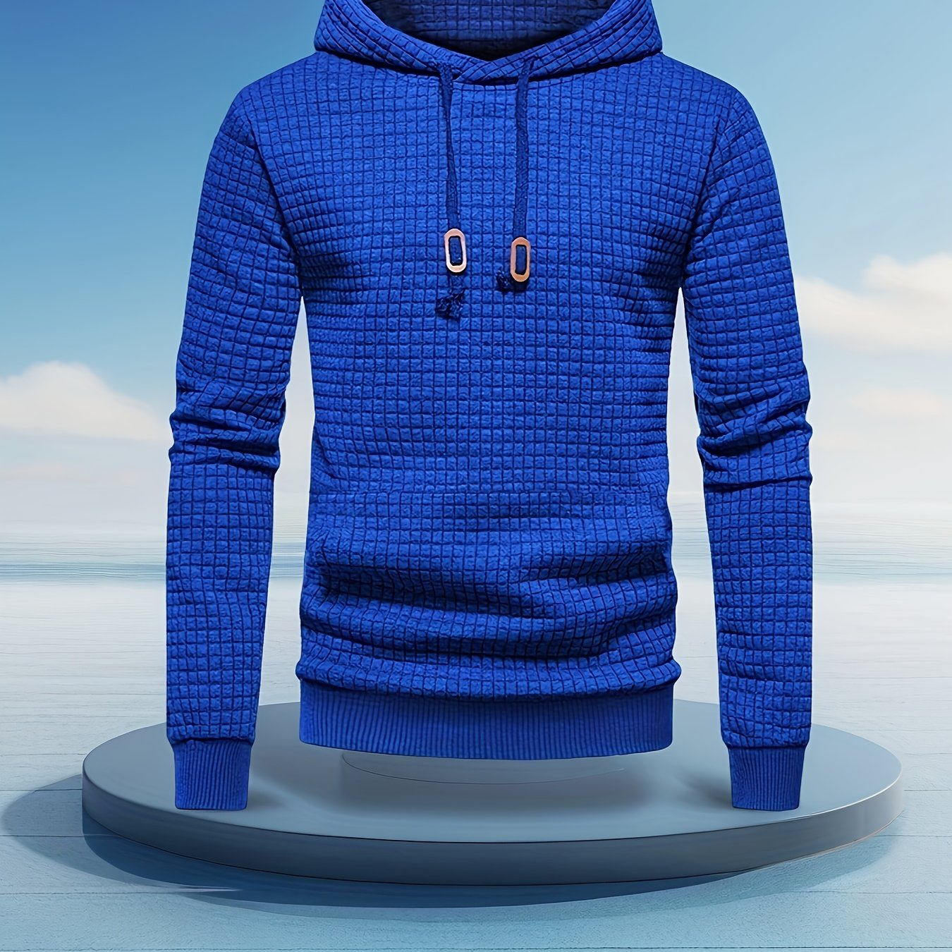 Men's Performance Hoodie - Moisture-Wicking, Lightweight, Black Textured Fabric with Copper Zipper Detail | Ideal for Outdoor Activities, Running & Casual Wear | Long Sleeve, Polyester Blend