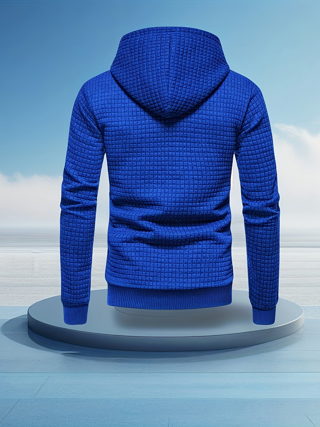 Men's Performance Hoodie - Moisture-Wicking, Lightweight, Black Textured Fabric with Copper Zipper Detail | Ideal for Outdoor Activities, Running & Casual Wear | Long Sleeve, Polyester Blend