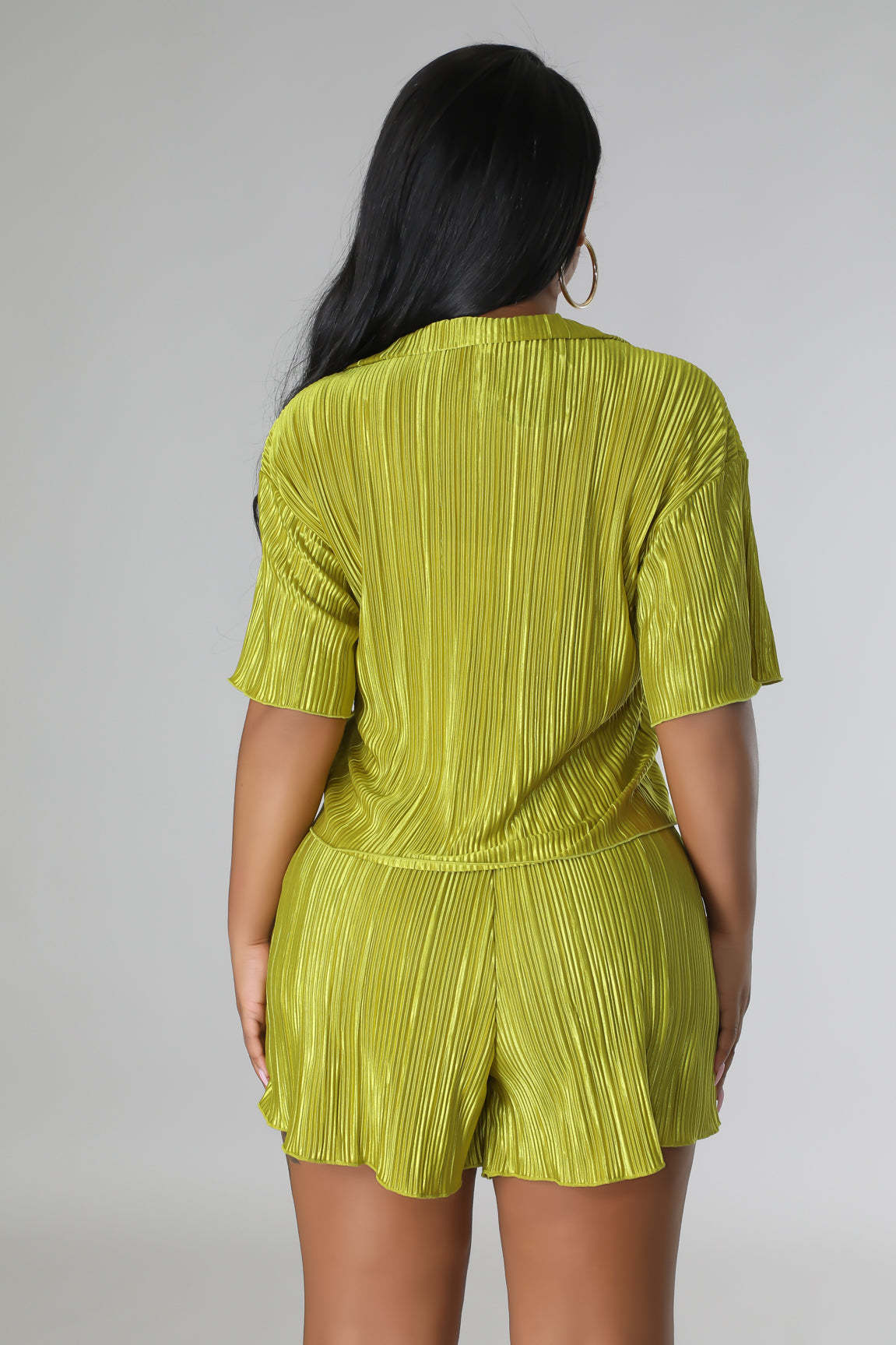 CM.YAYA Street Vintage Pleated Women's Set Short Sleeve Shirt Blouse and Shorts Suit 2023 INS Two 2 Piece Set Outfit Tracksuit