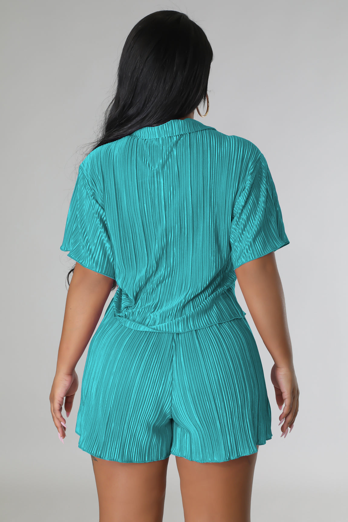 CM.YAYA Street Vintage Pleated Women's Set Short Sleeve Shirt Blouse and Shorts Suit 2023 INS Two 2 Piece Set Outfit Tracksuit