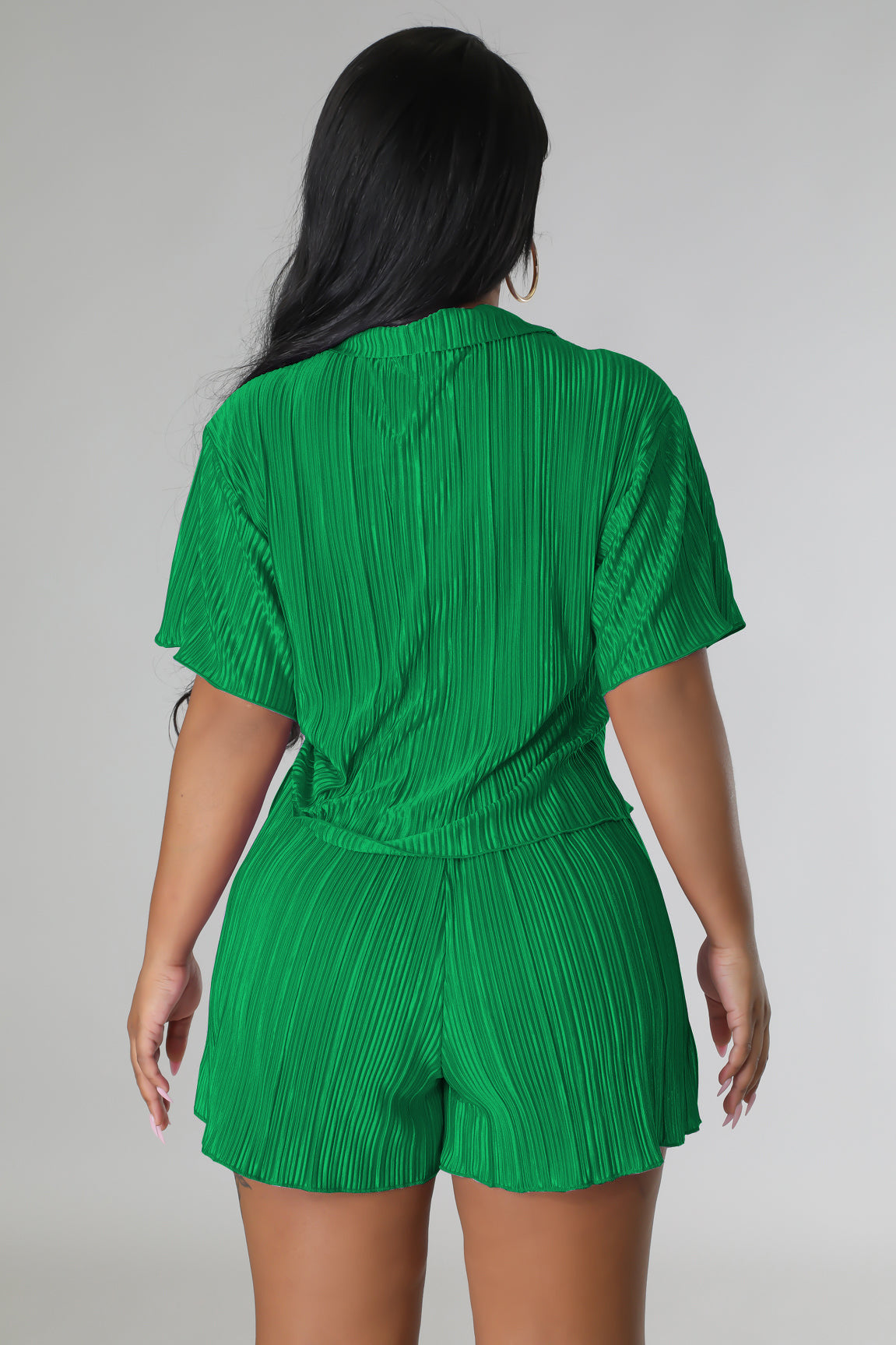 CM.YAYA Street Vintage Pleated Women's Set Short Sleeve Shirt Blouse and Shorts Suit 2023 INS Two 2 Piece Set Outfit Tracksuit