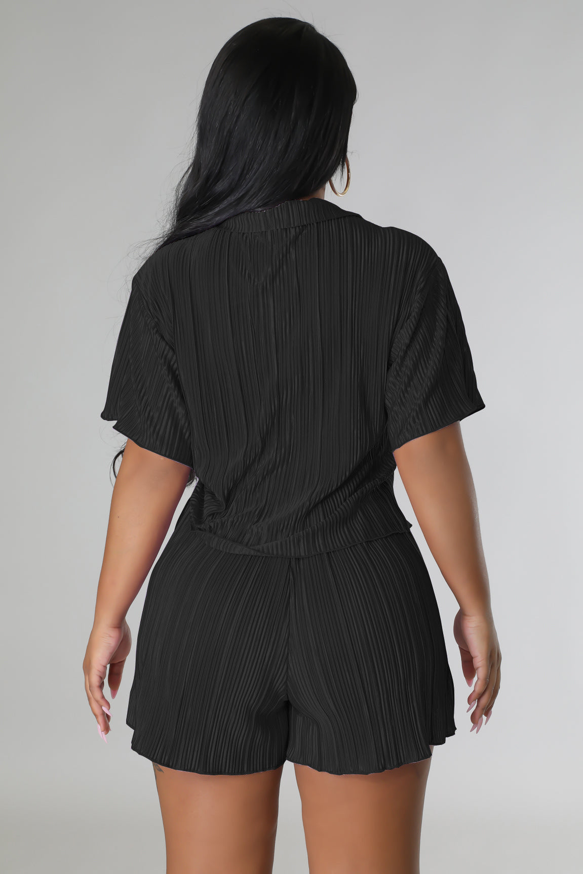 CM.YAYA Street Vintage Pleated Women's Set Short Sleeve Shirt Blouse and Shorts Suit 2023 INS Two 2 Piece Set Outfit Tracksuit