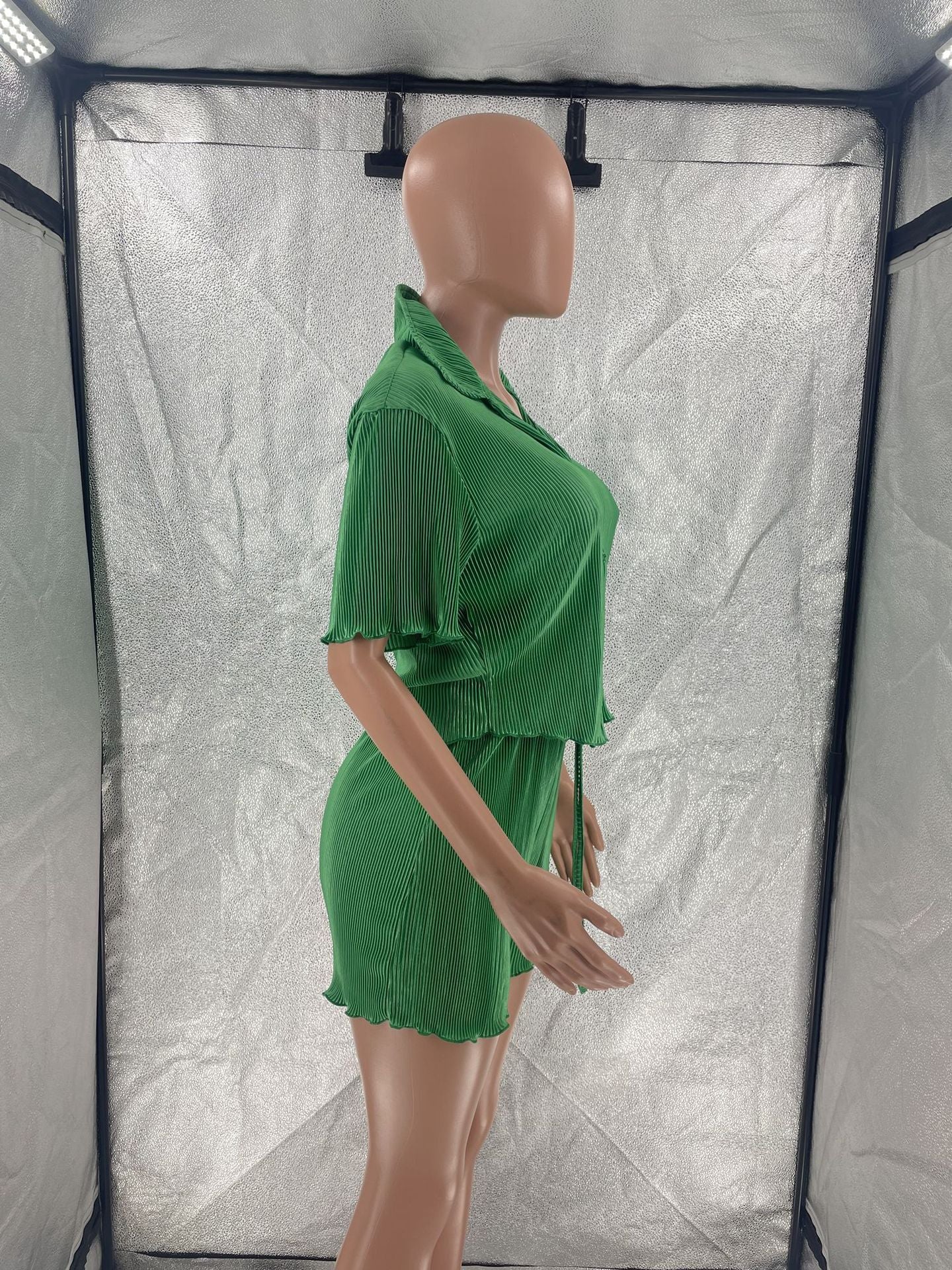 CM.YAYA Street Vintage Pleated Women's Set Short Sleeve Shirt Blouse and Shorts Suit 2023 INS Two 2 Piece Set Outfit Tracksuit