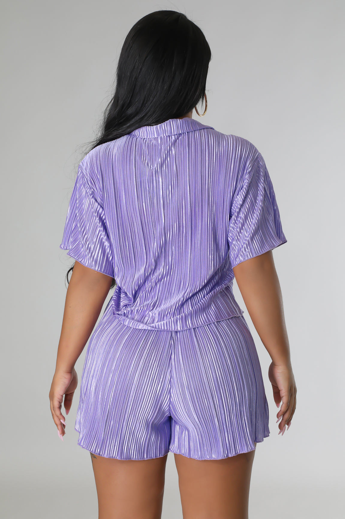 CM.YAYA Street Vintage Pleated Women's Set Short Sleeve Shirt Blouse and Shorts Suit 2023 INS Two 2 Piece Set Outfit Tracksuit