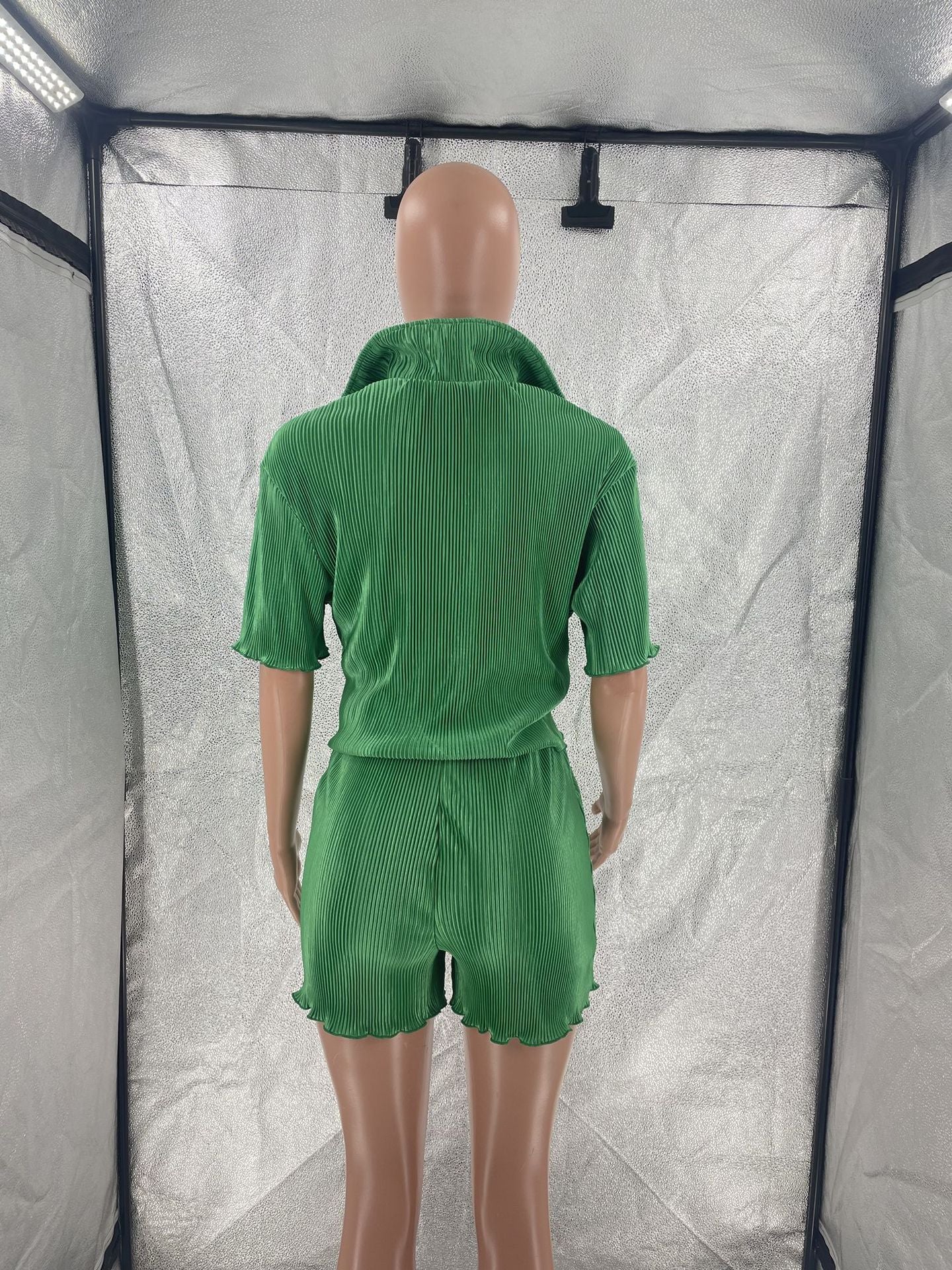 CM.YAYA Street Vintage Pleated Women's Set Short Sleeve Shirt Blouse and Shorts Suit 2023 INS Two 2 Piece Set Outfit Tracksuit