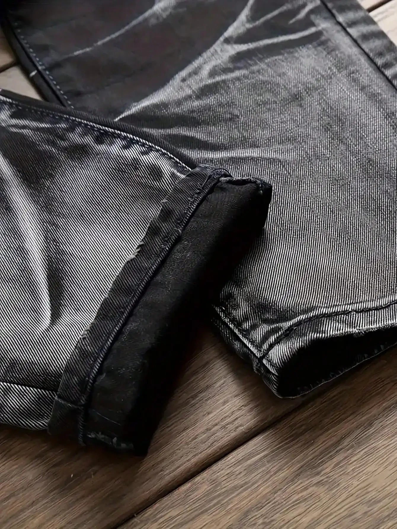 Men's Jeans Black And White Slim Fit Stretch Denim Pants Casual Mid Waist Spring Trousers