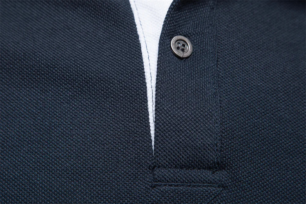 Men's Polo Shirt T-shirt Summer Lapel Breathable Sports Splicing Pocket Men's Polo Short Sleeve