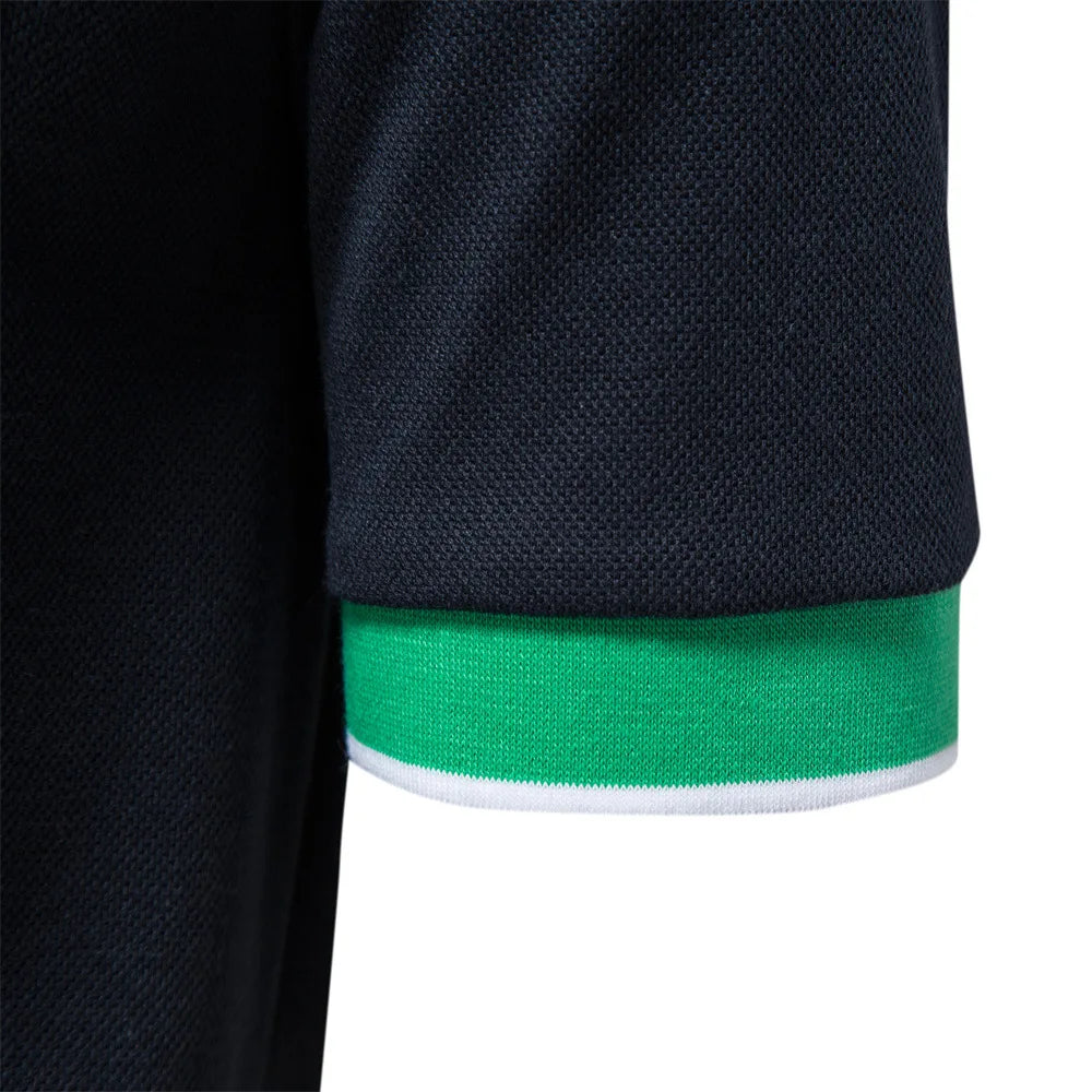 Men's Polo Shirt T-shirt Summer Lapel Breathable Sports Splicing Pocket Men's Polo Short Sleeve