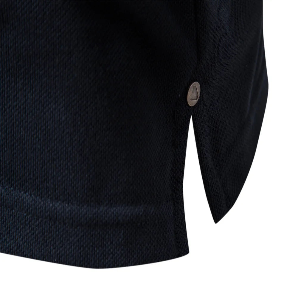 Men's Polo Shirt T-shirt Summer Lapel Breathable Sports Splicing Pocket Men's Polo Short Sleeve