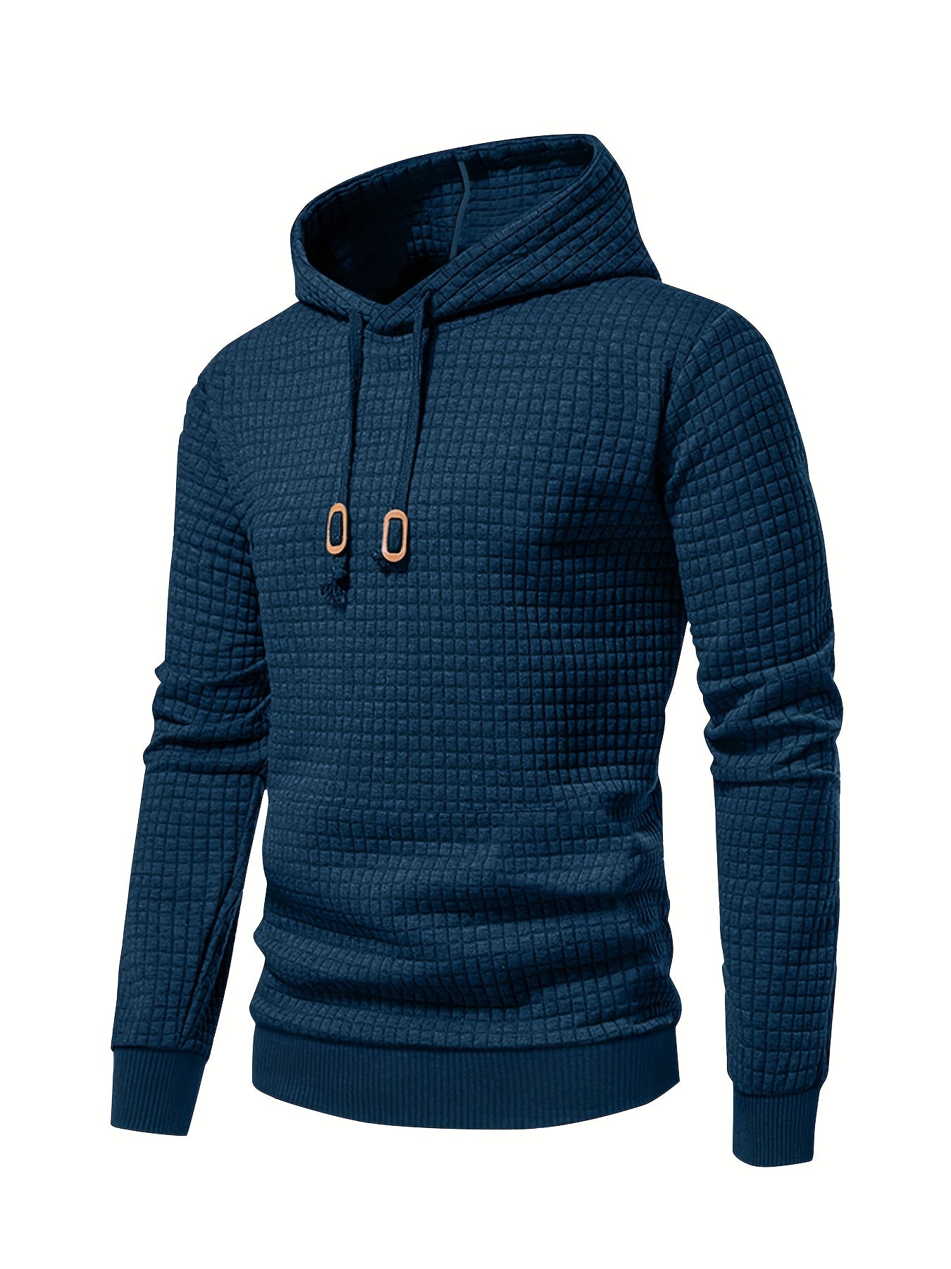 Men's Performance Hoodie - Moisture-Wicking, Lightweight, Black Textured Fabric with Copper Zipper Detail | Ideal for Outdoor Activities, Running & Casual Wear | Long Sleeve, Polyester Blend