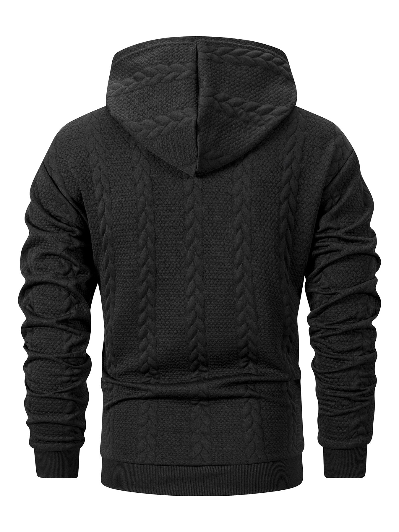 Men'S Autumn and Winter Casual Knit Sweater with Pockets Hoodie and Joggers Set, Fashionable 2pcs Outfit for Daily Wear, Hiking, Fitness, Travel, Outdoor Sports