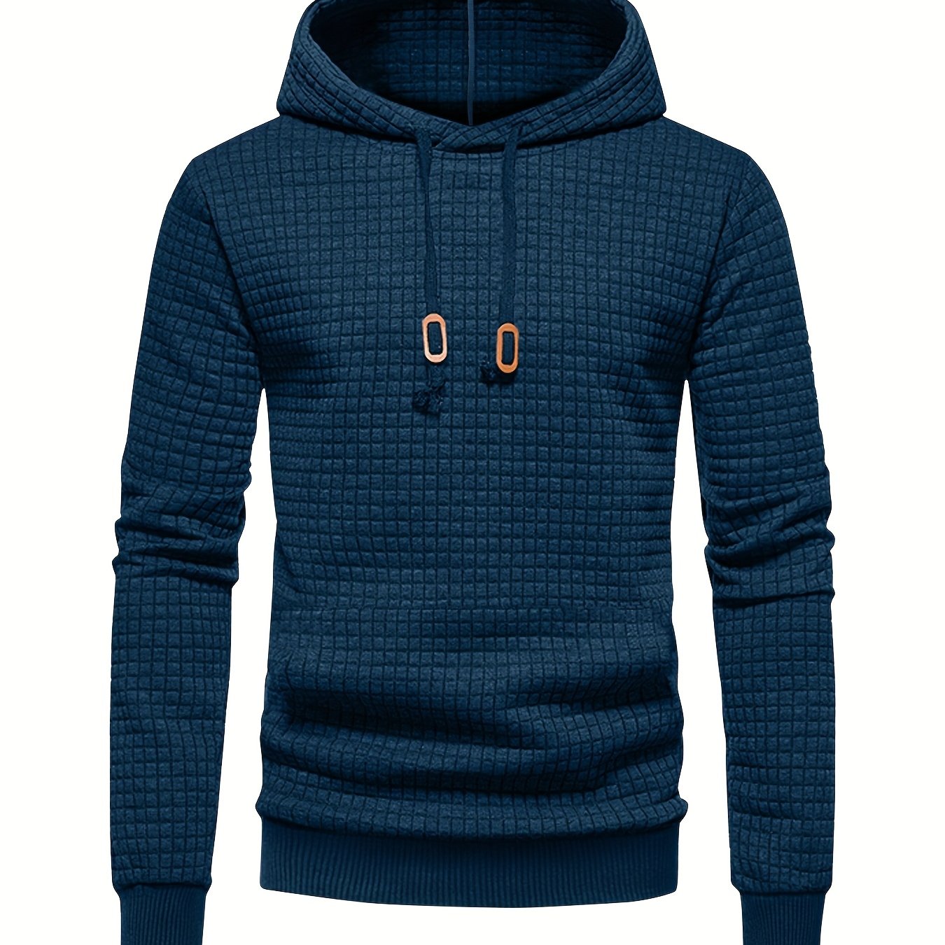 Men's Performance Hoodie - Moisture-Wicking, Lightweight, Black Textured Fabric with Copper Zipper Detail | Ideal for Outdoor Activities, Running & Casual Wear | Long Sleeve, Polyester Blend