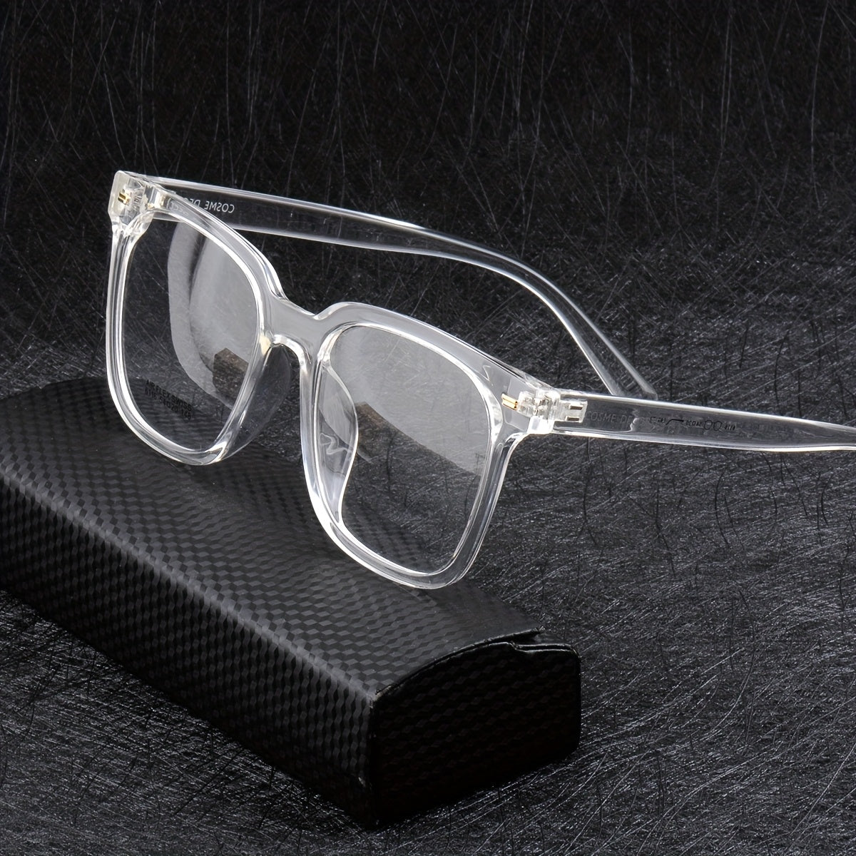 Crystal Clear Square Frame Glasses
