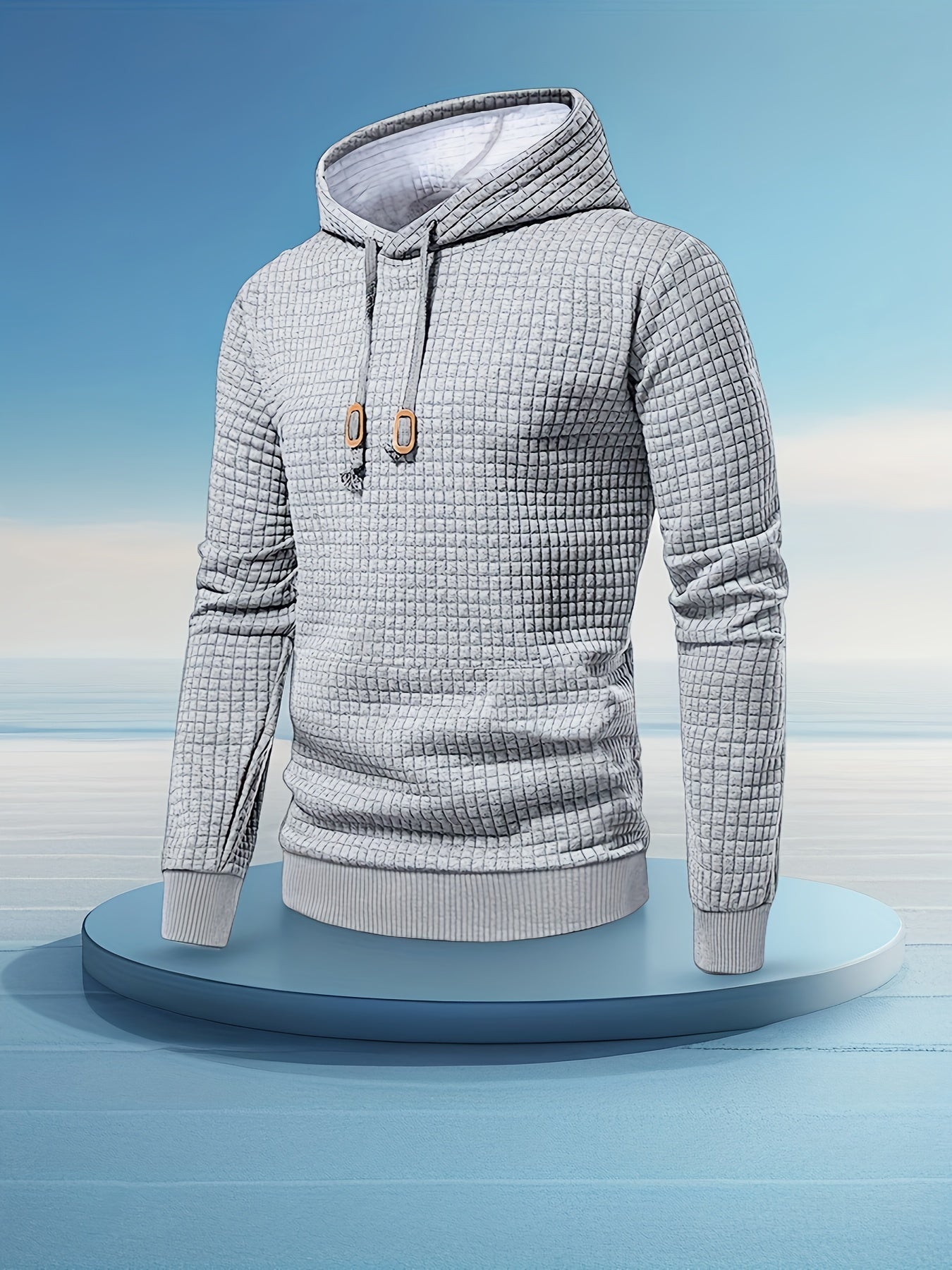 Men's Performance Hoodie - Moisture-Wicking, Lightweight, Black Textured Fabric with Copper Zipper Detail | Ideal for Outdoor Activities, Running & Casual Wear | Long Sleeve, Polyester Blend