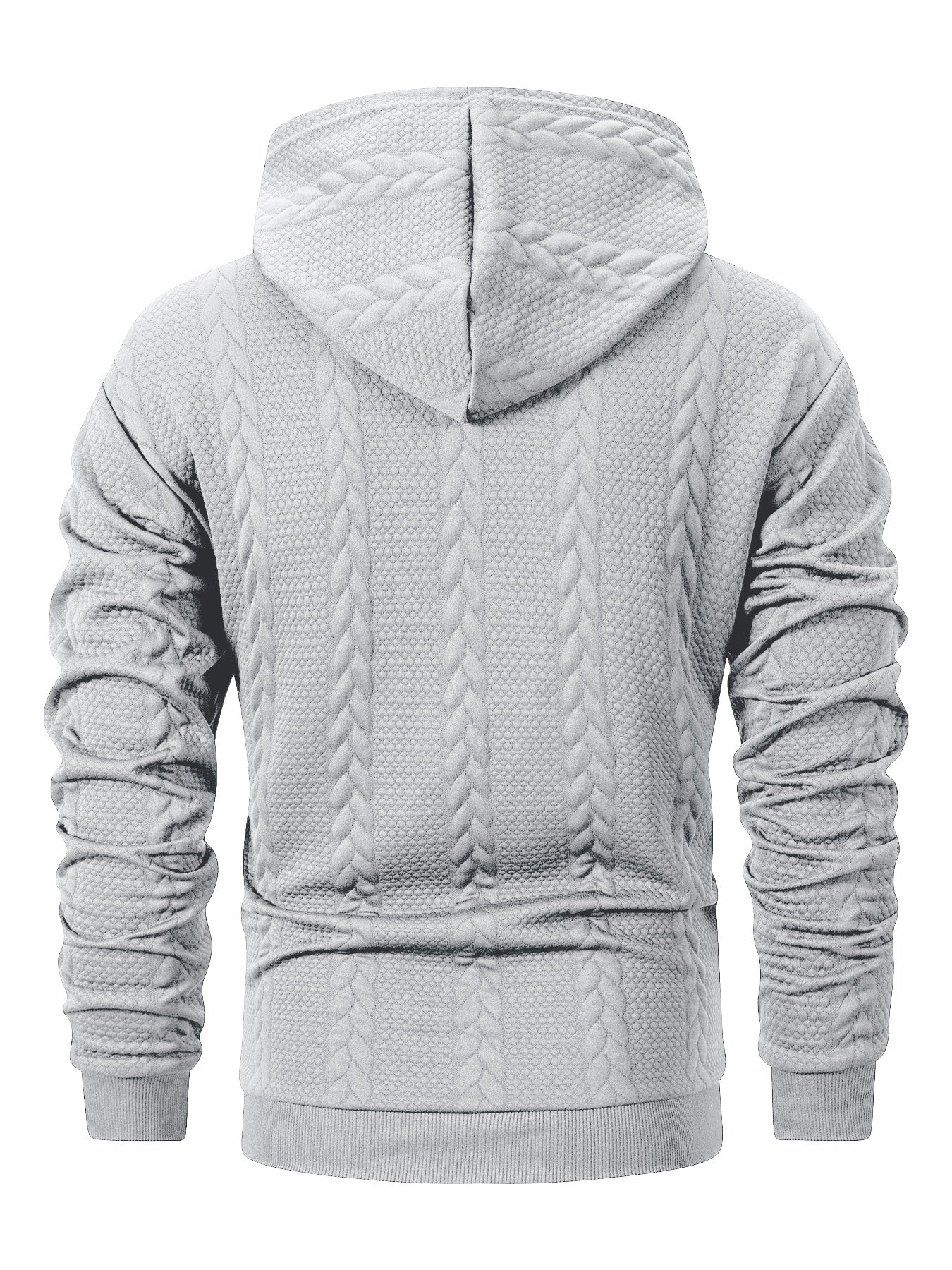 Men'S Autumn and Winter Casual Knit Sweater with Pockets Hoodie and Joggers Set, Fashionable 2pcs Outfit for Daily Wear, Hiking, Fitness, Travel, Outdoor Sports