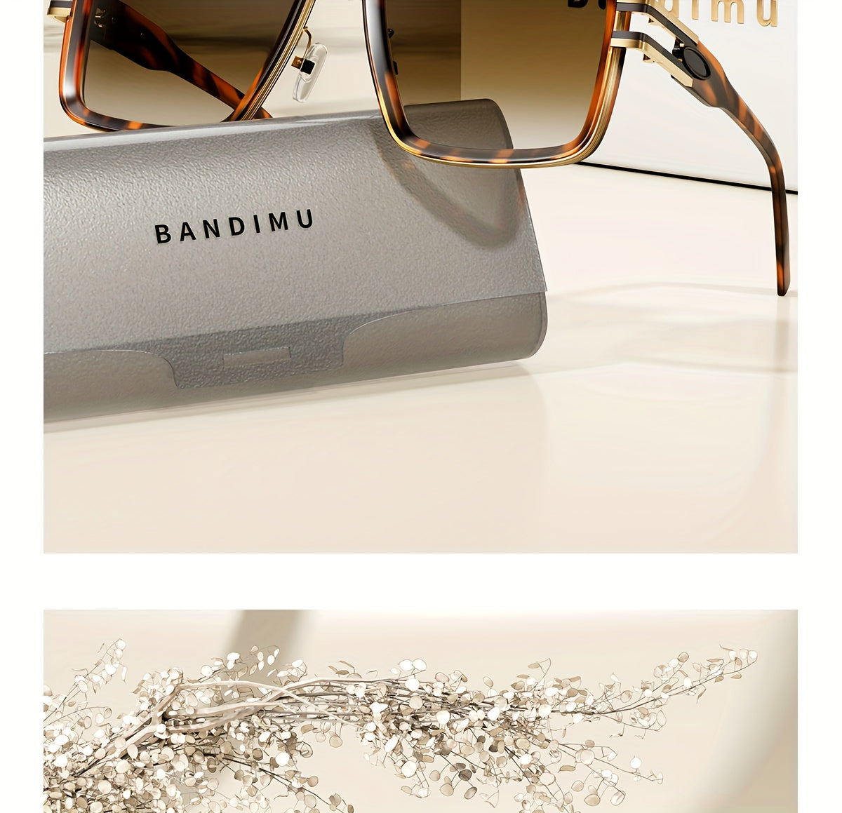 Bandimu Trend Modern Fashion Metal INS Wind Europe And The United States Fashion Casual Glasses Summer Sunscreen Casual Texture Versatile Fashion Street Shooting Glasses for Men And Women, with Eyeglasses Case, Glasses Cloth