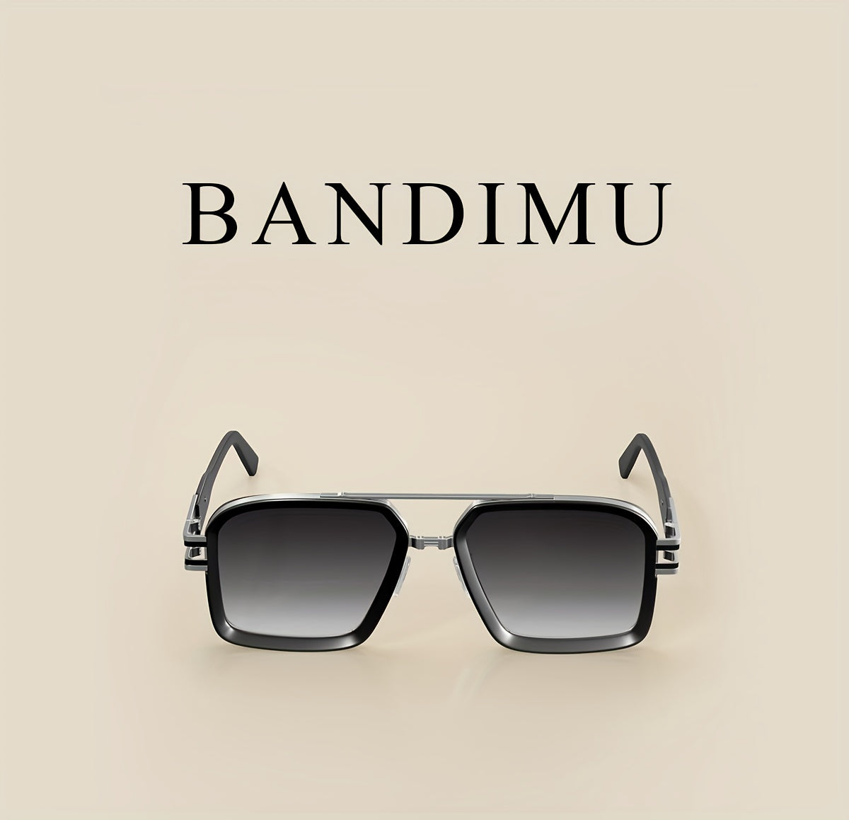 Bandimu Trend Modern Fashion Metal INS Wind Europe And The United States Fashion Casual Glasses Summer Sunscreen Casual Texture Versatile Fashion Street Shooting Glasses for Men And Women, with Eyeglasses Case, Glasses Cloth