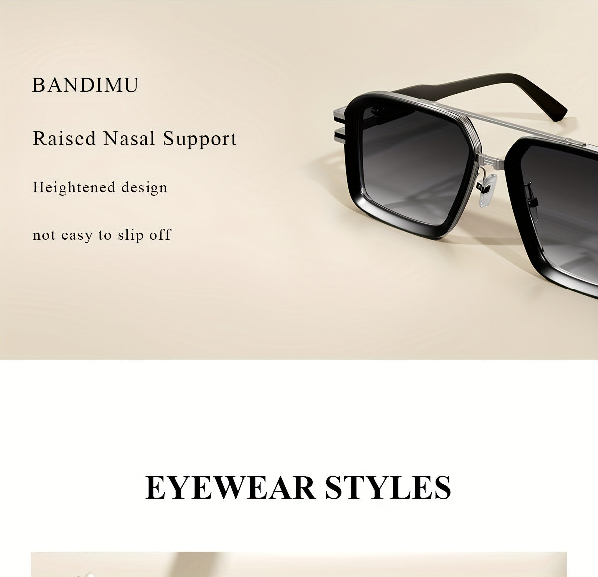 Bandimu Trend Modern Fashion Metal INS Wind Europe And The United States Fashion Casual Glasses Summer Sunscreen Casual Texture Versatile Fashion Street Shooting Glasses for Men And Women, with Eyeglasses Case, Glasses Cloth