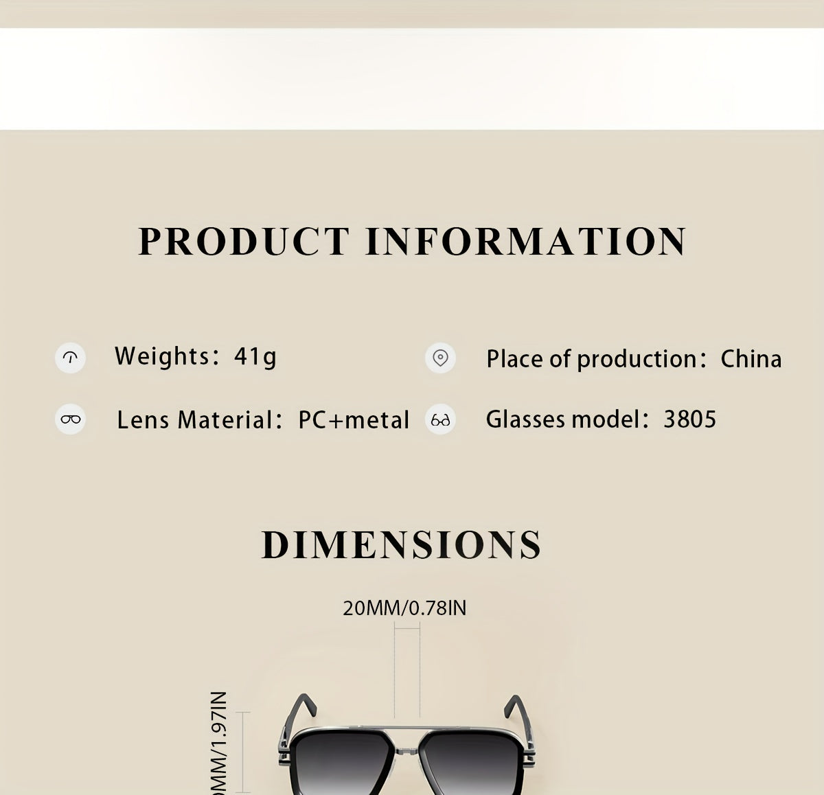 Bandimu Trend Modern Fashion Metal INS Wind Europe And The United States Fashion Casual Glasses Summer Sunscreen Casual Texture Versatile Fashion Street Shooting Glasses for Men And Women, with Eyeglasses Case, Glasses Cloth