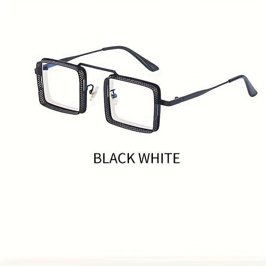 Steampunk Metal Hollow Men Square Frame Women Shades - Stylish