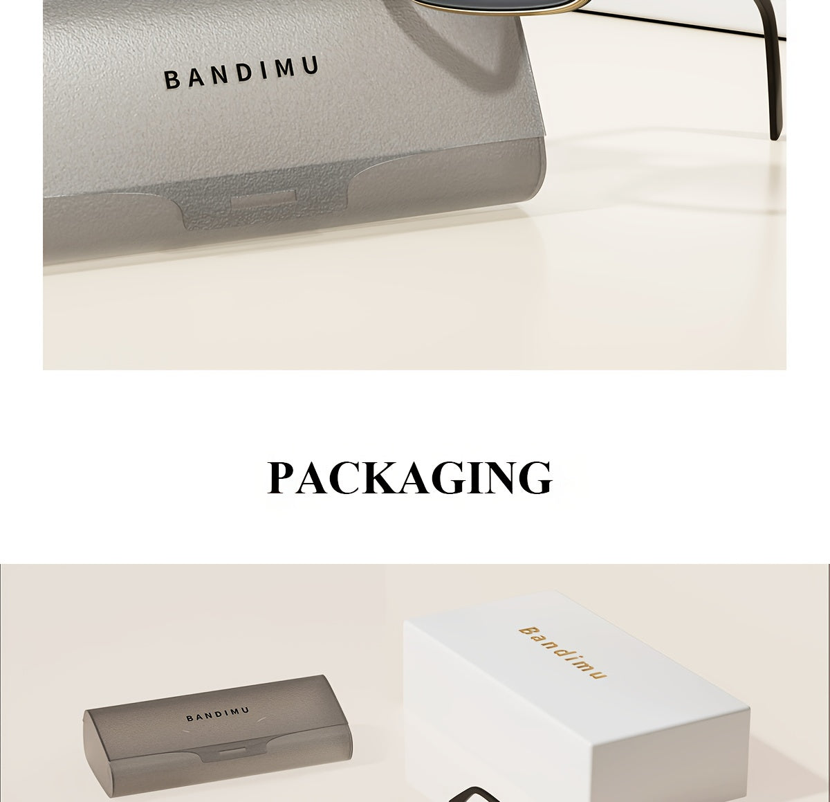 Bandimu Trend Modern Fashion Metal INS Wind Europe And The United States Fashion Casual Glasses Summer Sunscreen Casual Texture Versatile Fashion Street Shooting Glasses for Men And Women, with Eyeglasses Case, Glasses Cloth