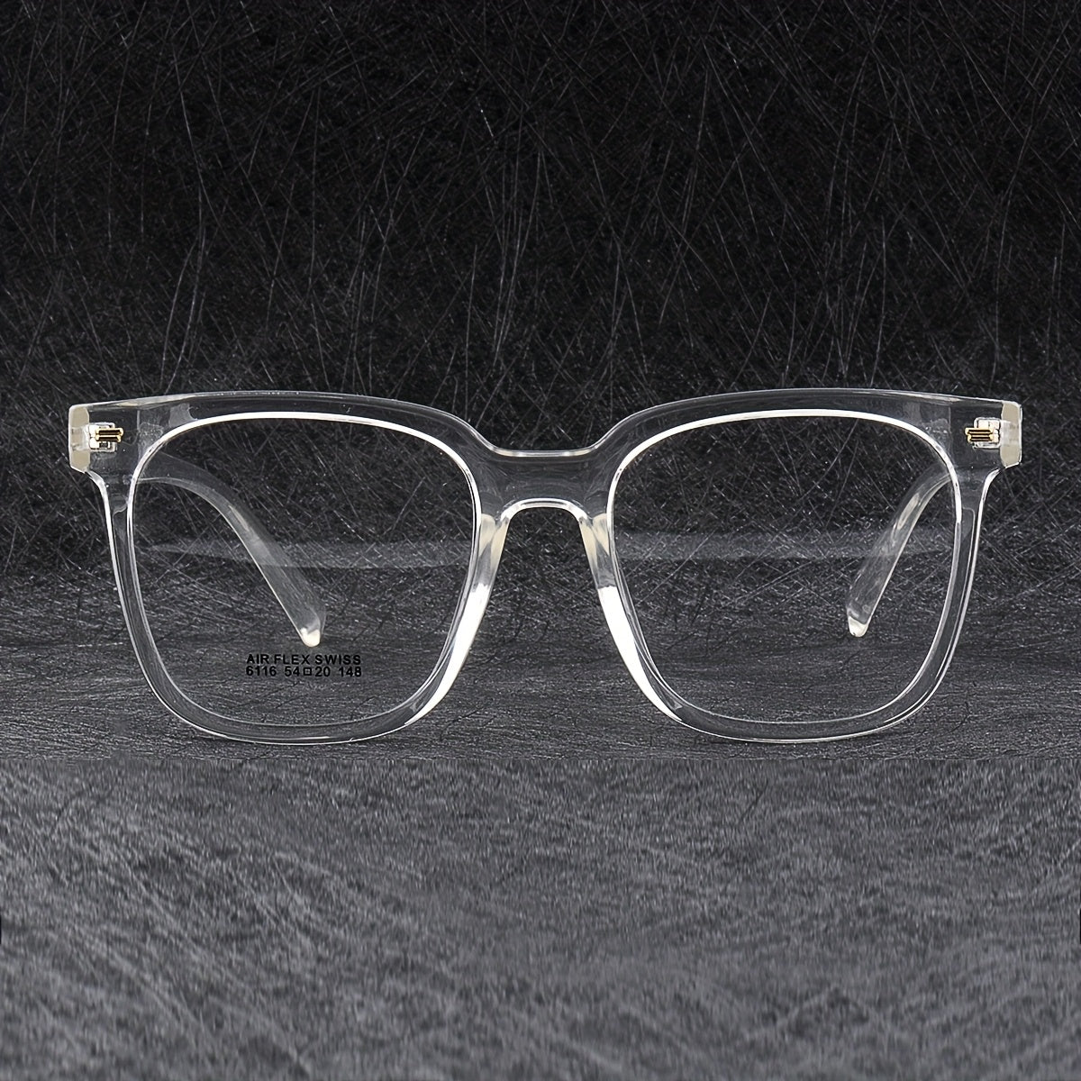 Crystal Clear Square Frame Glasses