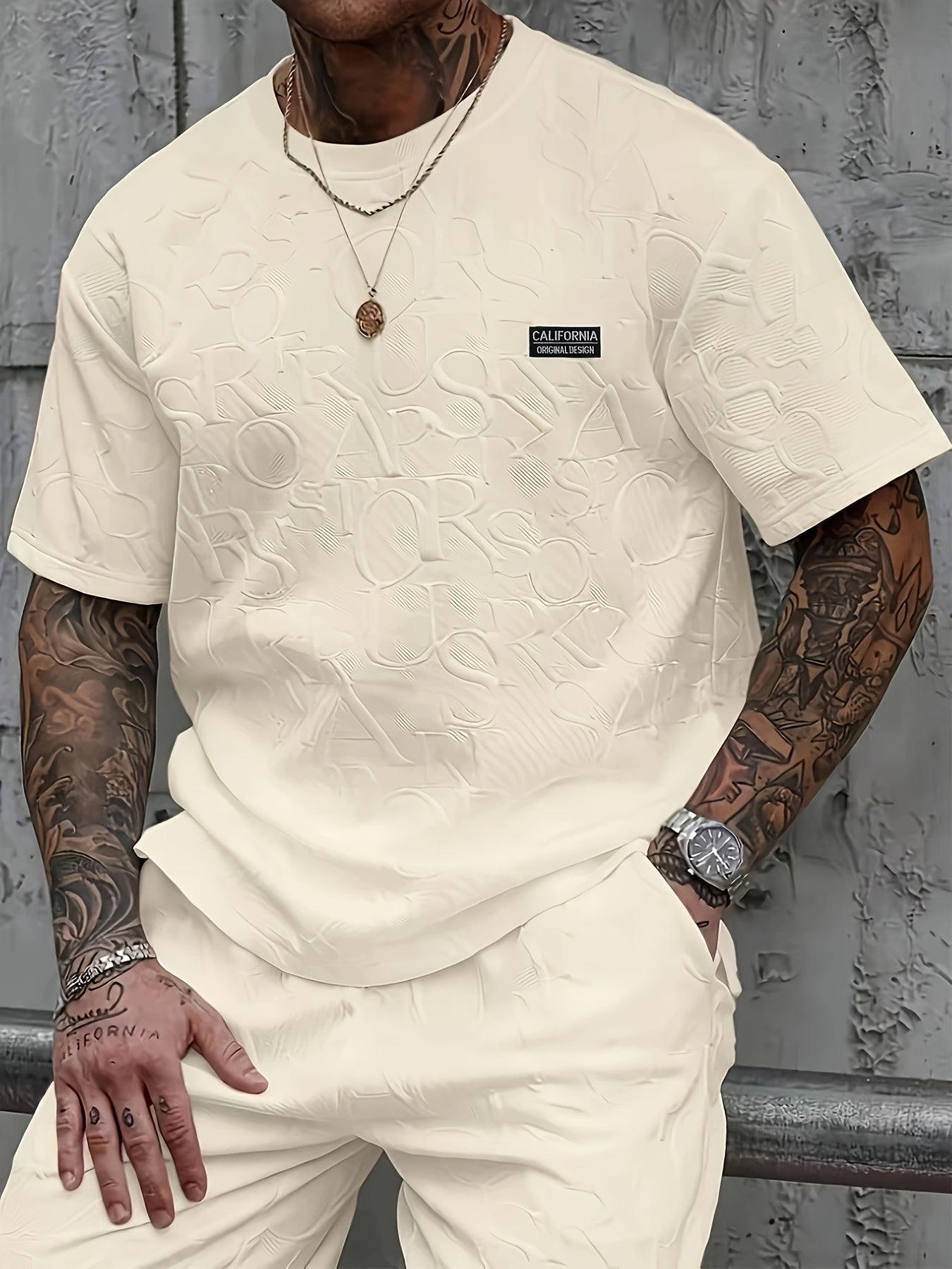 Men'S Casual Summer T-Shirt with Breathable Fabric, Short Sleeve Crew Neck, Elastic Cuffs, and Pressure Rings - Regular Fit for Commuting and Outdoor Activities, Casual Summer Wear | Relaxed Fit Shirt | Breathable Material