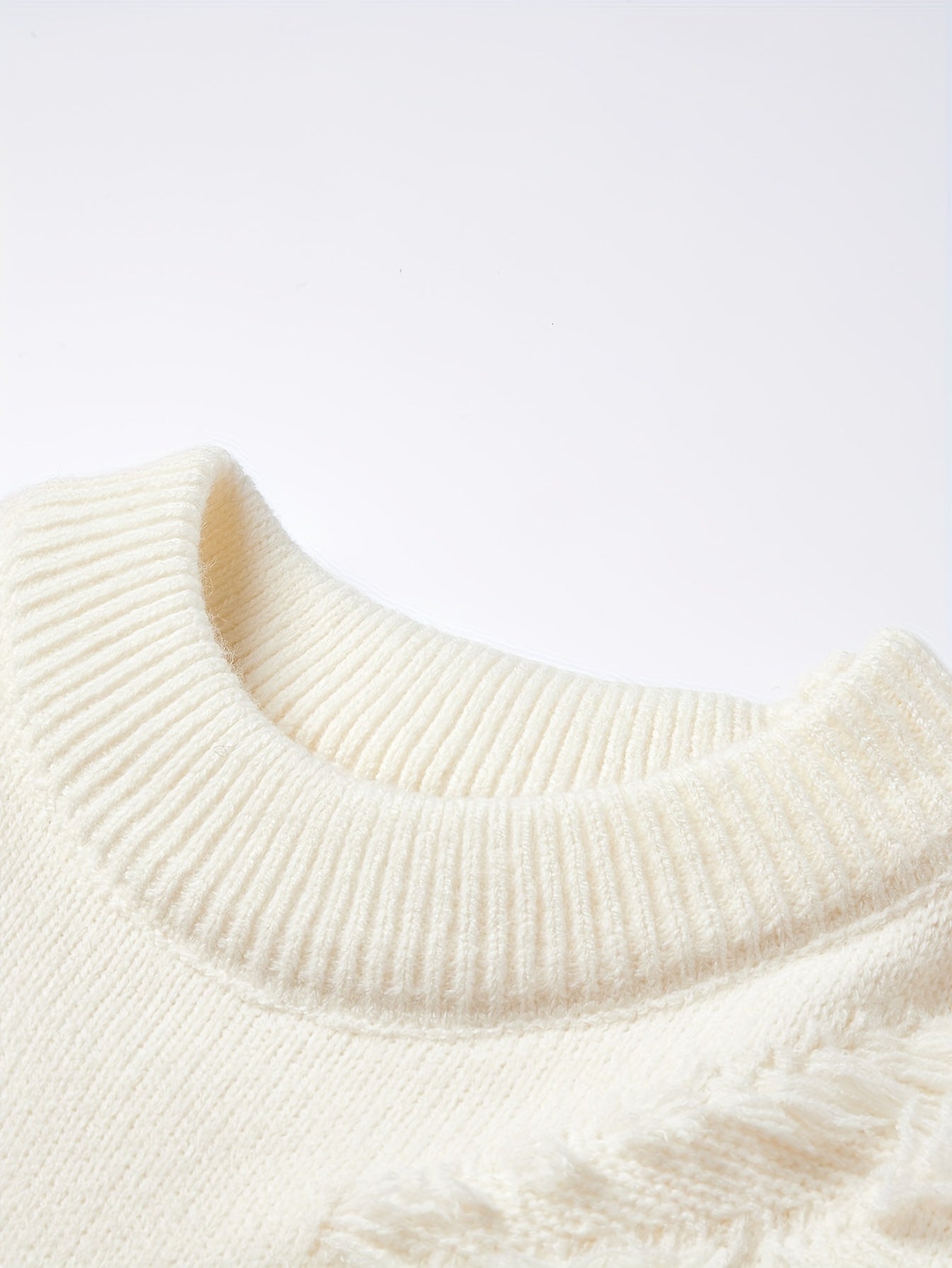 Temujin OBM Men's Distressed Knit Sweater - Casual Chic Pullover with Asymmetrical Frayed Hem, Drop Shoulder Sleeves & Round Neck, Machine Washable Solid Color Long Sleeve Shirt for Autumn/Winter, Versatile for Casual & Party