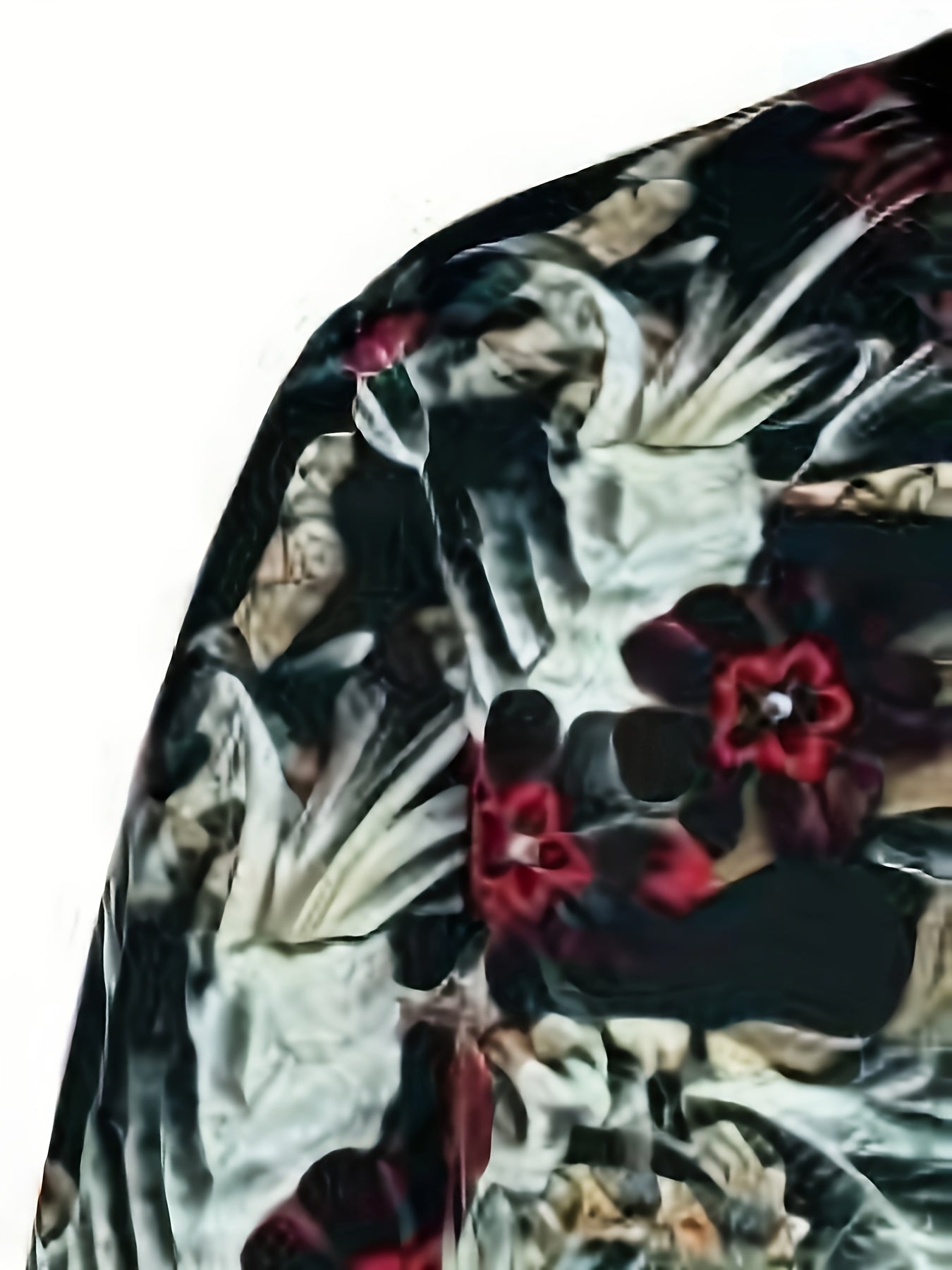 Long Sleeve Retro Style Men's Spring And Autumn Fashion Stand Collar Zip Up Sports Jacket With Flower And Leaf Pattern, Suitable For Street And Daily Wear