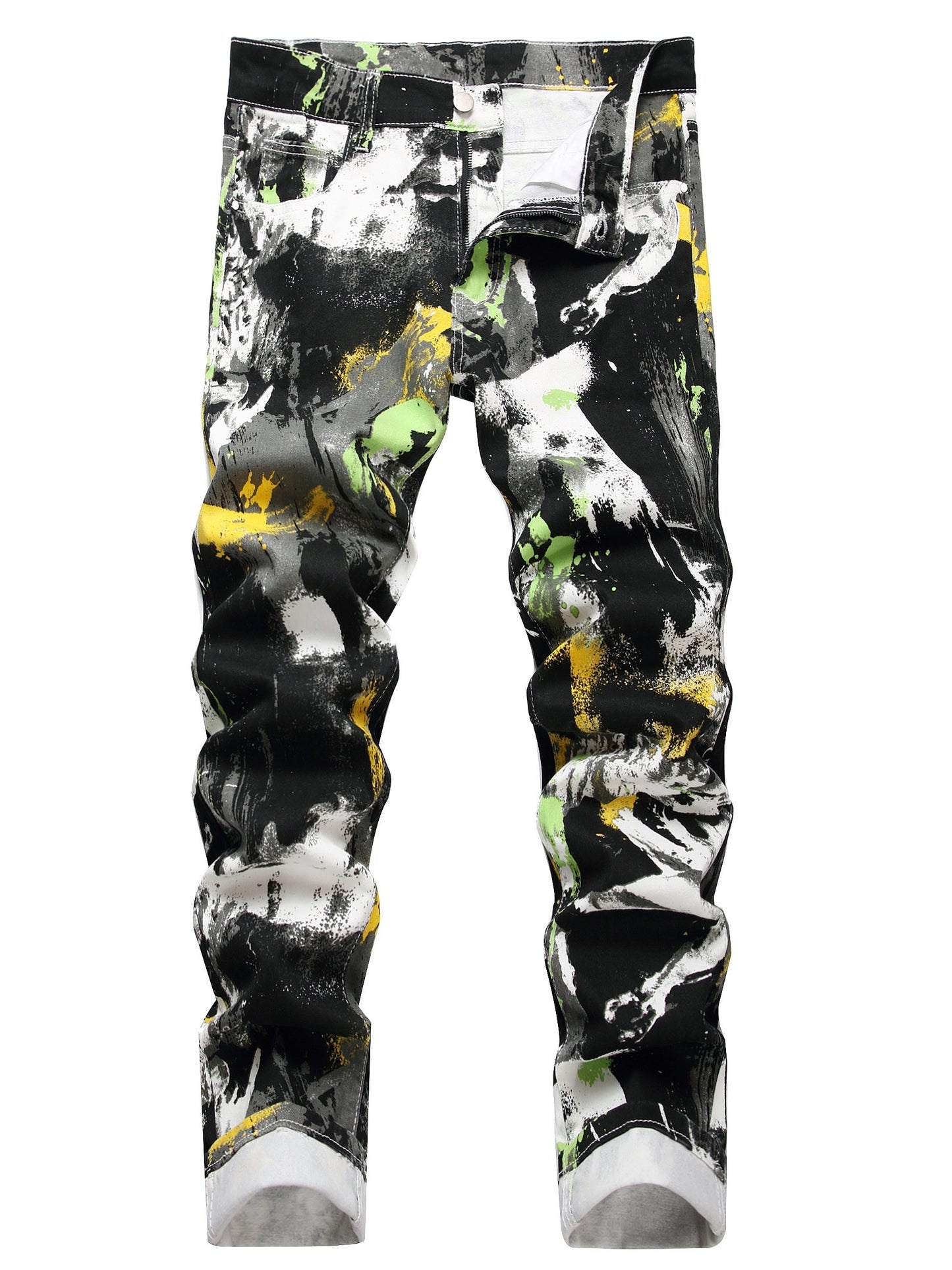 [Trend Slim-fit Jeans] Print Trend Slim-fit Stretch Jeans - Men's Casual Pants 5767
