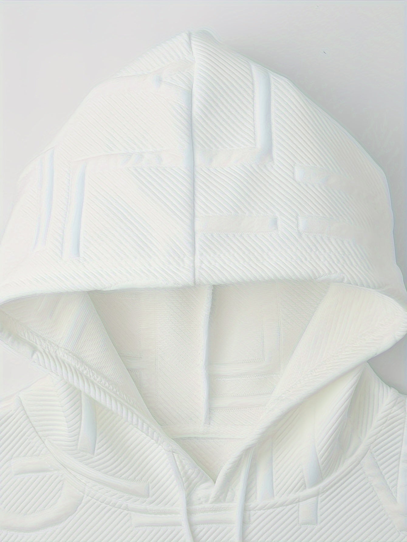 [Soft Casual Hooded Sweatshirt] Soft Polyester Blend Men's Casual Hooded Sweatshirt - Long Sleeve, Drawstring Hood with Kangaroo Pocket, Textured Letter Design, Ideal for Spring/Fall, Oversized