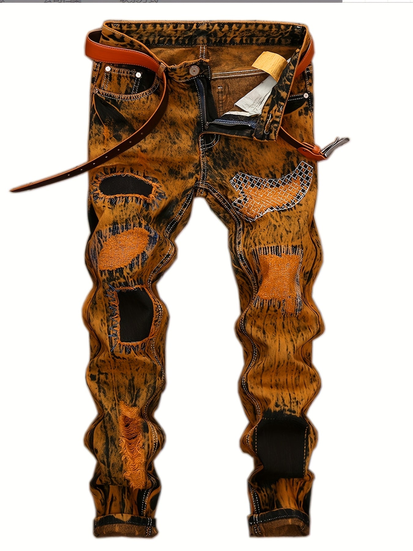 Fashion Retro Tide Pants Europe And The United States Foreign Trade Jeans Men Make Old Straight Jeans With Holes.