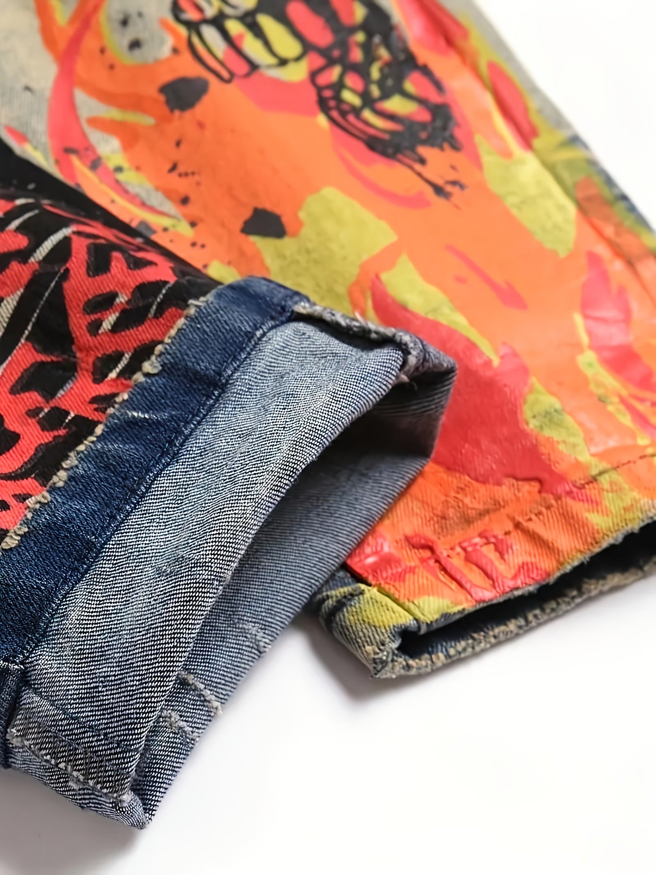 HME Men's Jeans - Stretch Denim Pants with Elastic Waist, Slim Straight Leg Fit, All-Season Streetwear for Hip-Hop, Y2K Outfits, Concerts & Casual Attire - Machine Washable Urban Fashion Jeans, Hiphop Outfit, Graffiti Print,