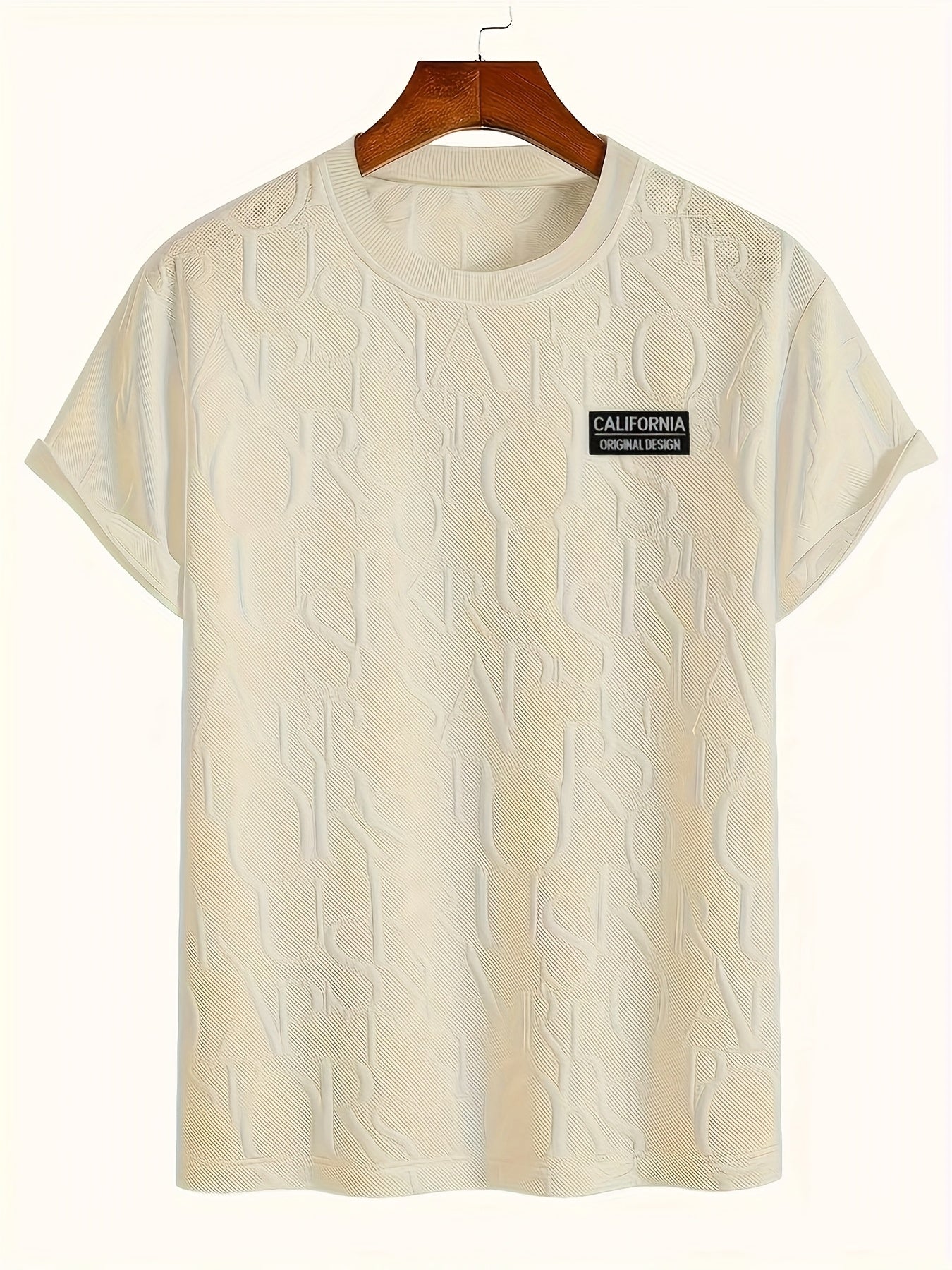 Men'S Casual Summer T-Shirt with Breathable Fabric, Short Sleeve Crew Neck, Elastic Cuffs, and Pressure Rings - Regular Fit for Commuting and Outdoor Activities, Casual Summer Wear | Relaxed Fit Shirt | Breathable Material
