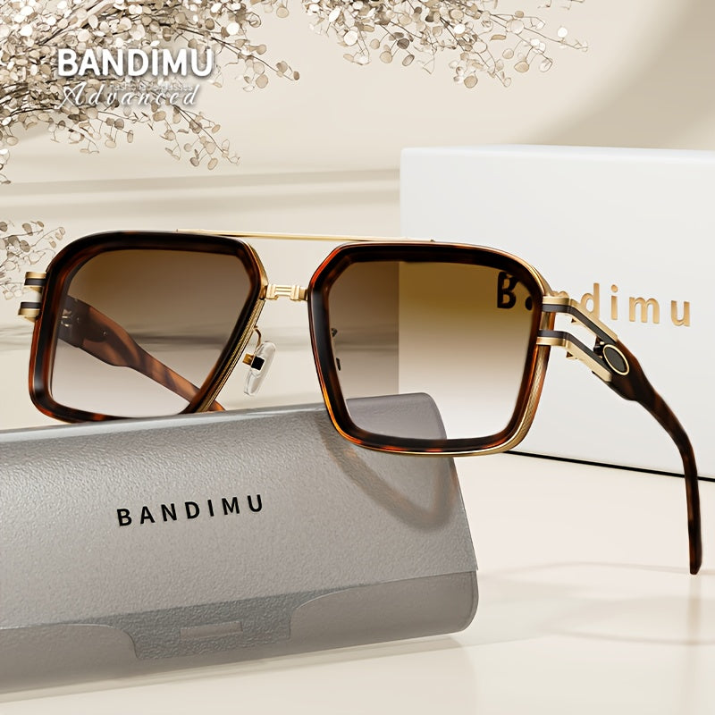 Bandimu Trend Modern Fashion Metal INS Wind Europe And The United States Fashion Casual Glasses Summer Sunscreen Casual Texture Versatile Fashion Street Shooting Glasses for Men And Women, with Eyeglasses Case, Glasses Cloth