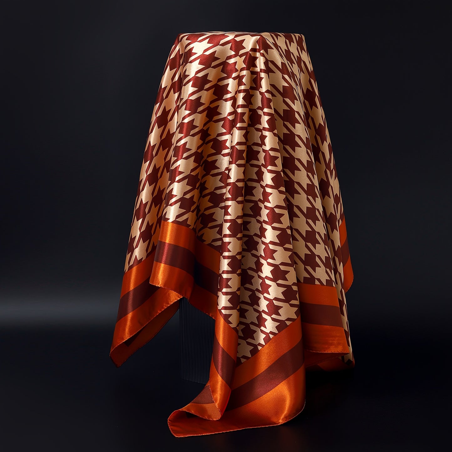 Luxury Houndstooth Satin Scarf