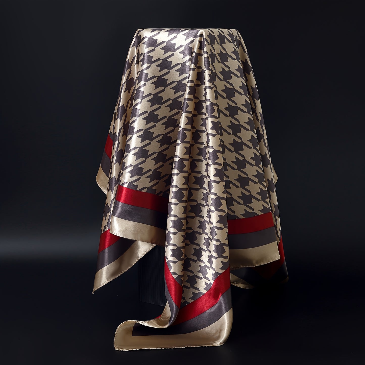 Luxury Houndstooth Satin Scarf