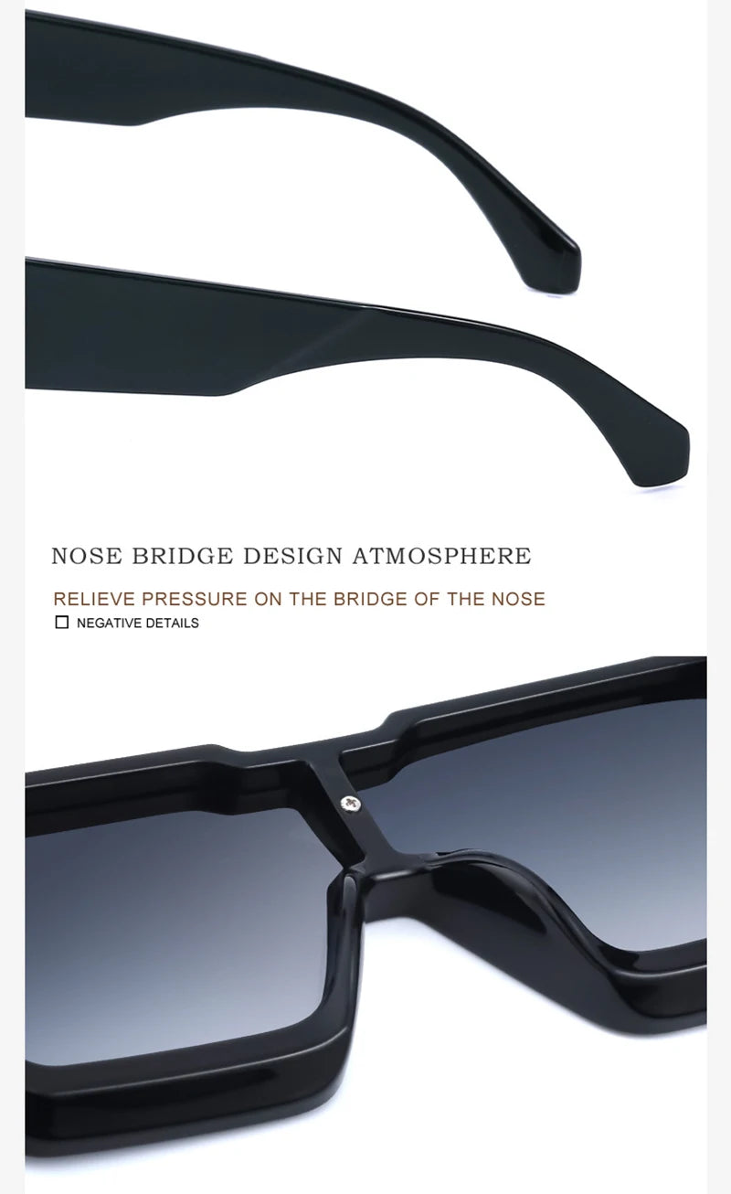SHAUNA Luxury Crystal Oversized Women Square Sunglasses Trending Men Shades UV400