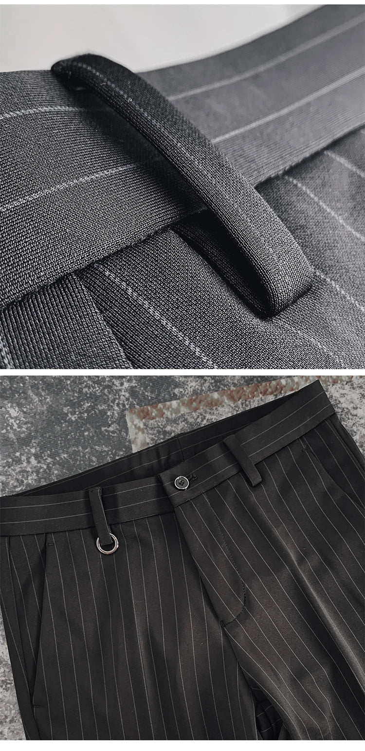 Men Suit Pants Formal Trousers Pantalone Hombre Stretch Slim Solid Color Casual Dress Full Length Pants Fashion New Men Clothing